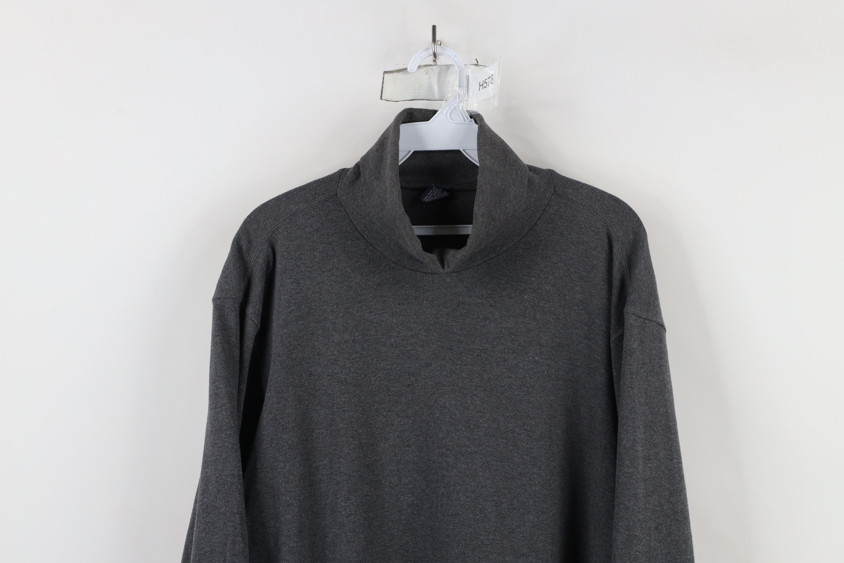 Lands' End × Vintage Vintage 90s Lands End Blank Long Sleeve Turtleneck T-Shirt Size US L / EU 52-54 / 3 - 2 Thumbnail