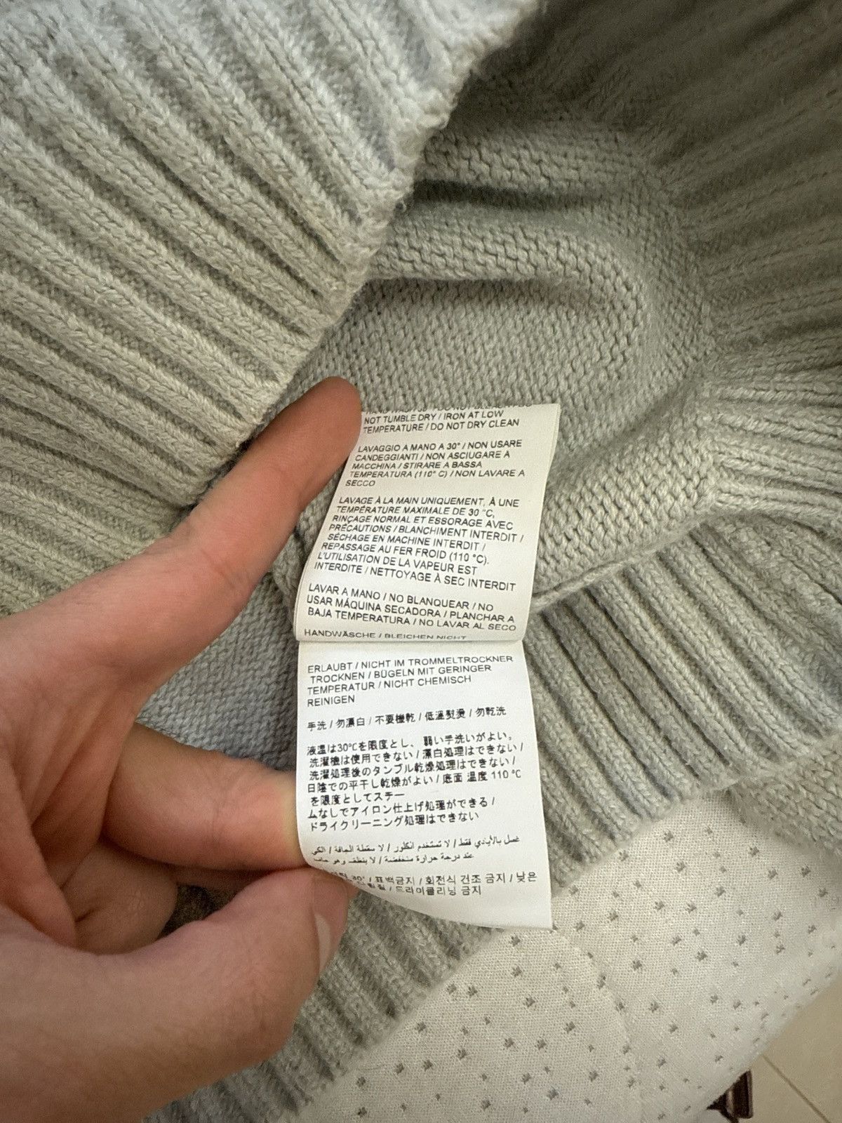 Off-White Maglione Off-White "Diagonals" Knit Sweater – Grigio Chiaro– Size US L / EU 52-54 / 3 - 2 Thumbnail