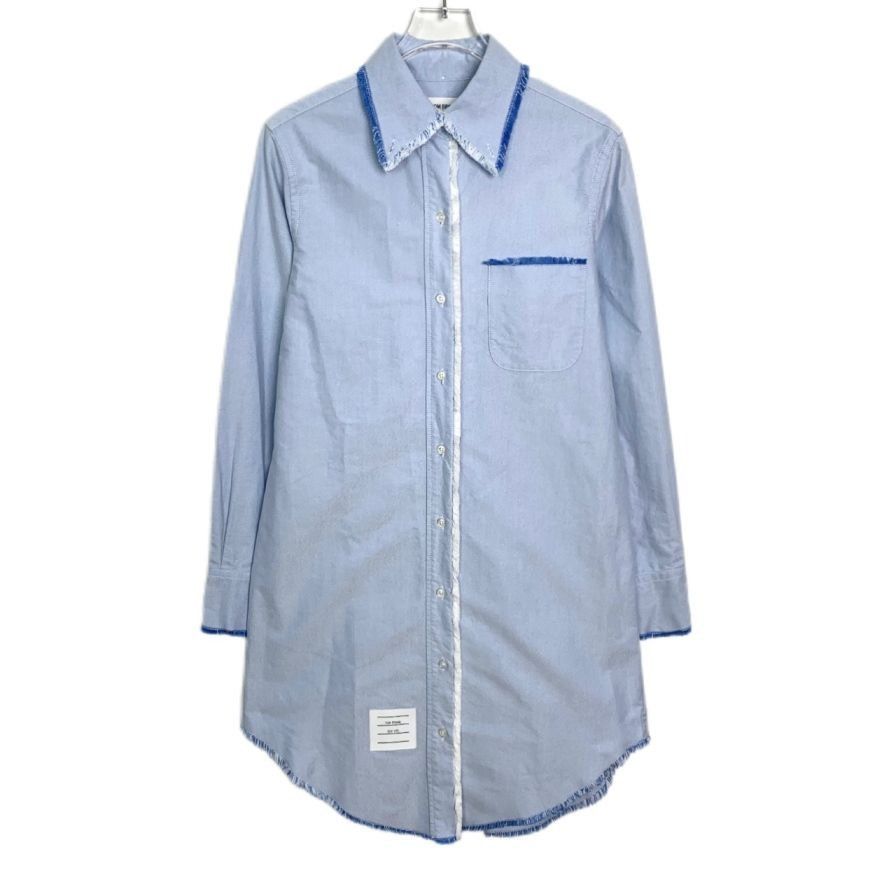 Thom Browne Thom Browne Light Blue Fringe Design Long Sleeve Shirt With Size S / US 4 / IT 40 - 1 Thumbnail