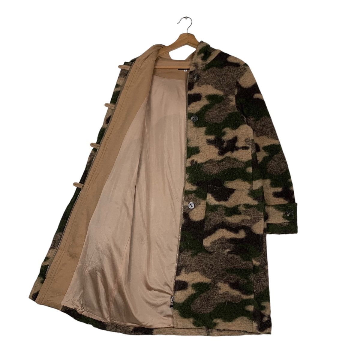 Japanese Brand FIROSA Wool Camo Long Coat Hooded Jacket #1354-C61 Size M / US 6-8 / IT 42-44 - 10 Thumbnail