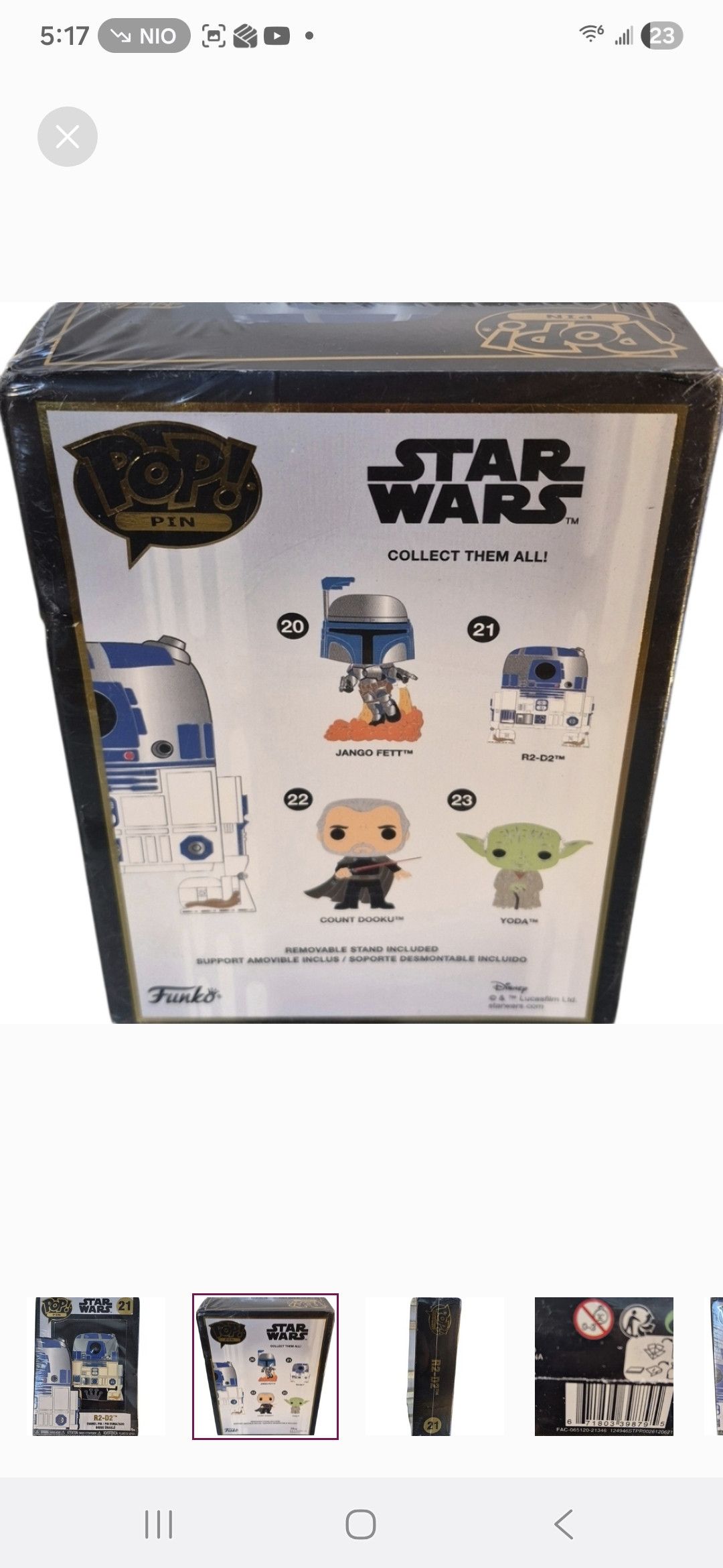 Other Funko × Star Wars POP PIN R2-D2 Enamel Pin Size ONE SIZE - 2 Thumbnail