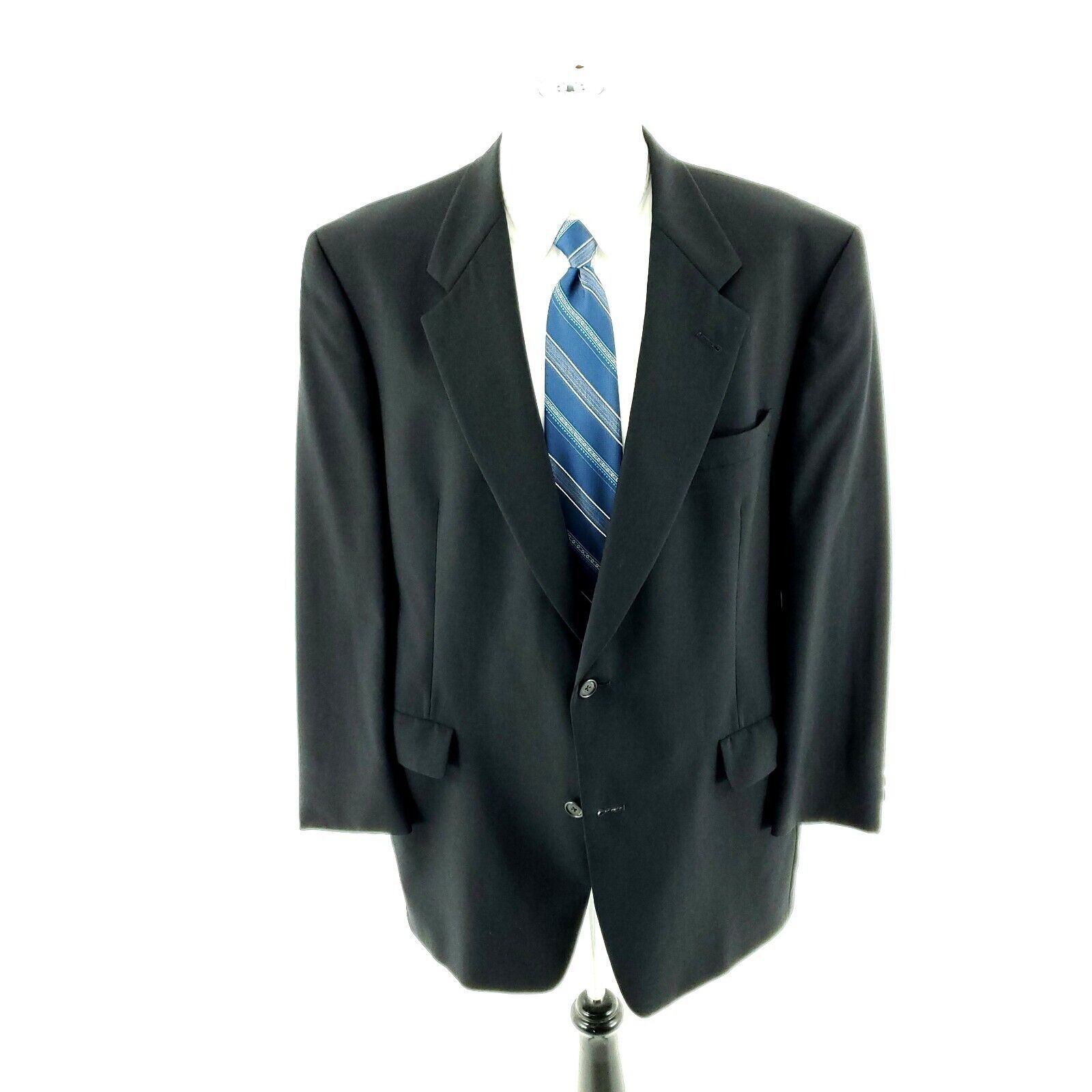 Hart Schaffner Marx Hart Schaffner Marx Wool 2 Button Blazer 44R Charcoal Gray Size 44R - 3 Thumbnail