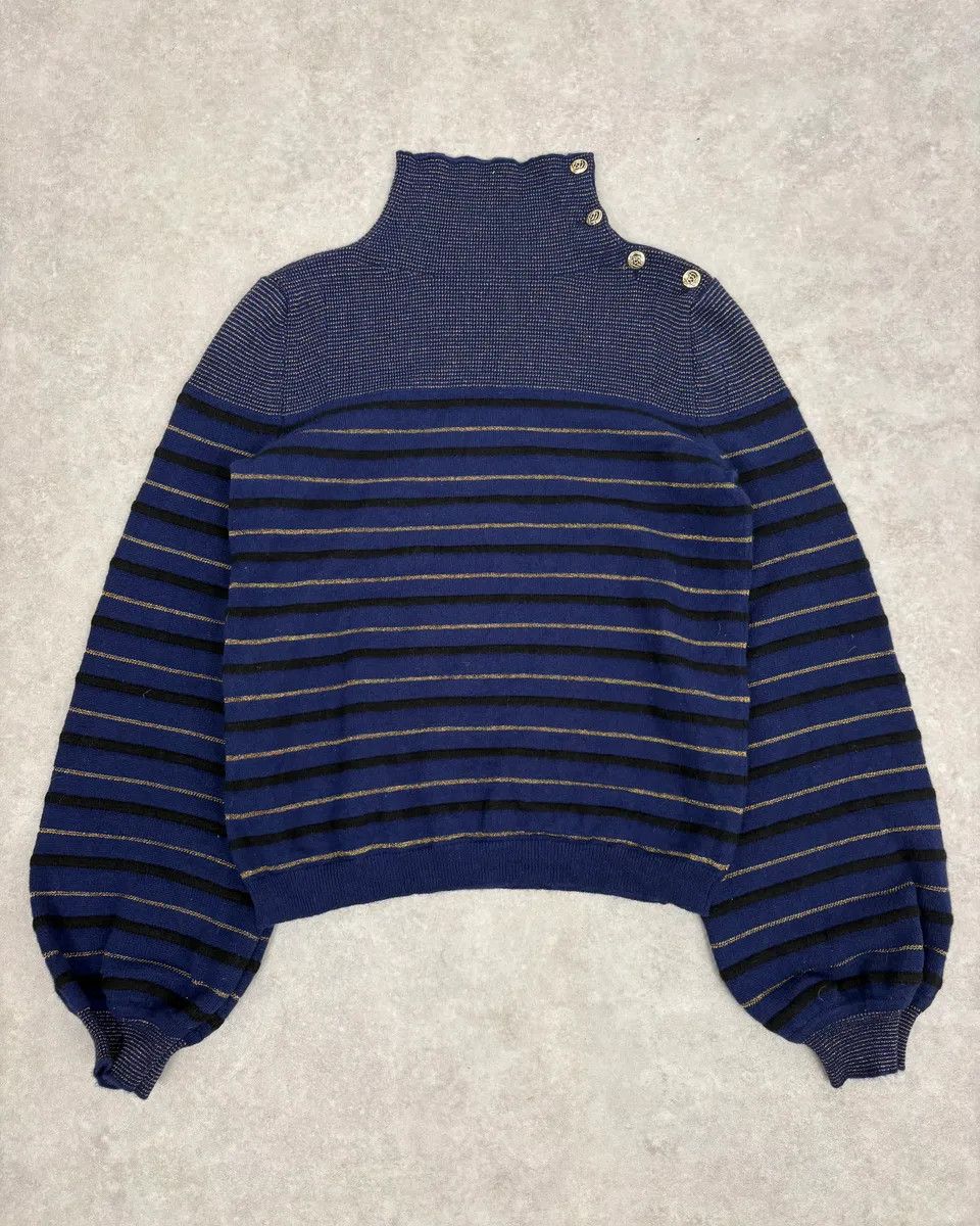 Vintage 2000s Sonia Rykiel Navy Striped Cashmere Sweater Size M / US 6-8 / IT 42-44 - 1 Thumbnail