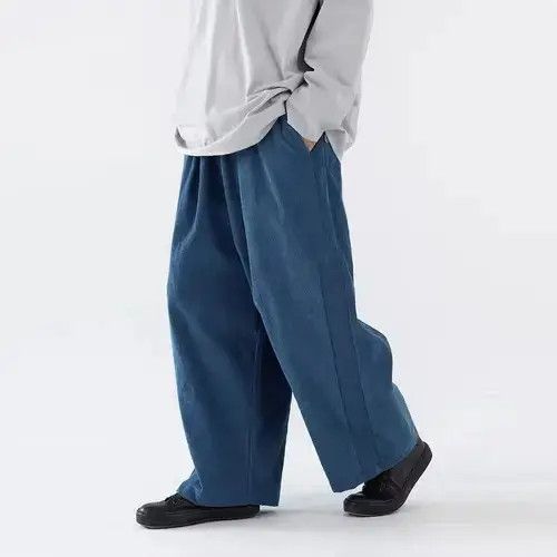 20AW Indigo Union Japan Blue Corduroy Wide Legs Pants