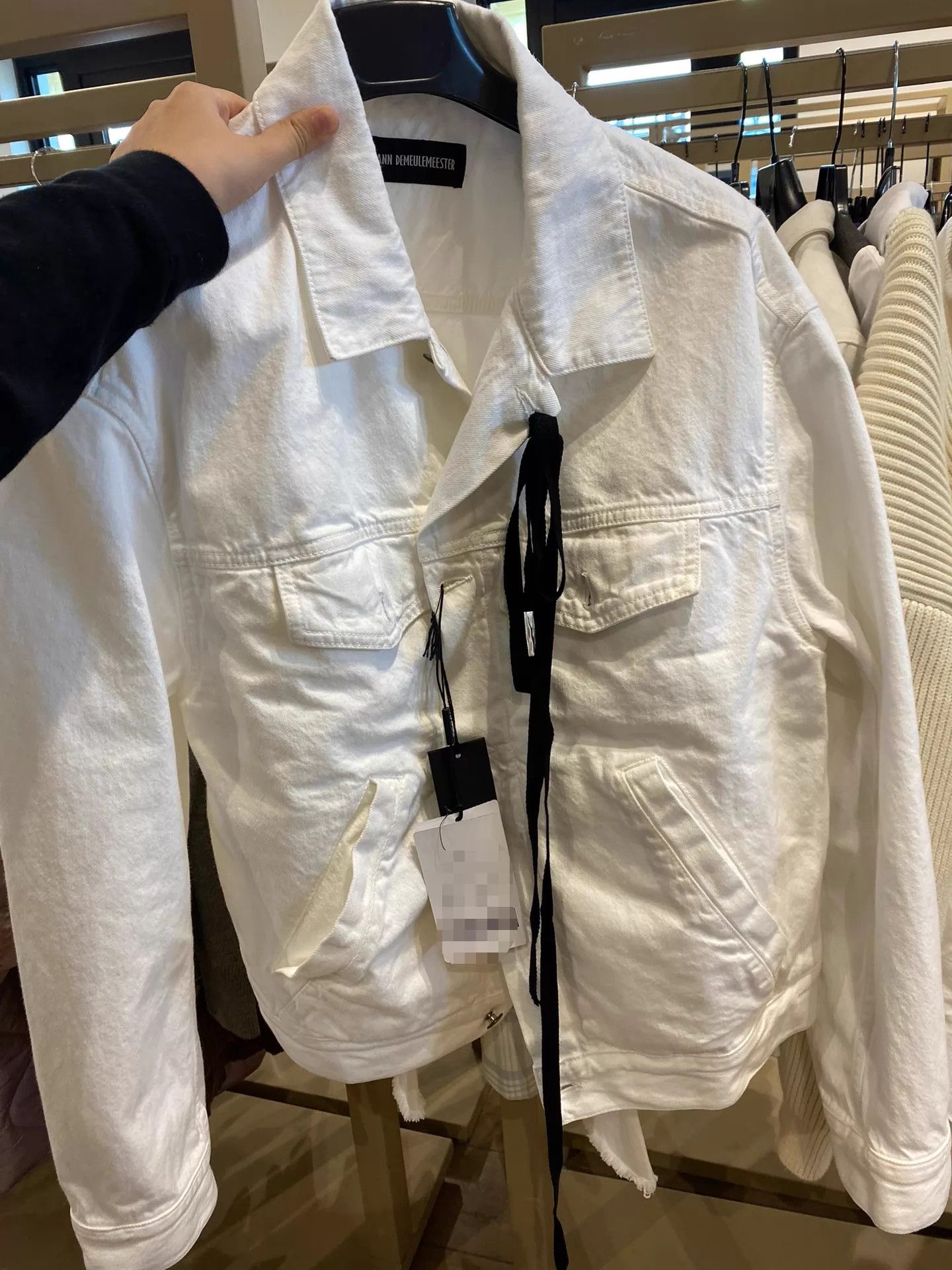 Ann Demeulemeester Ann Demeulemeester White Sash Denim Jacket 40 95new Size S / US 4 / IT 40 - 1 Thumbnail