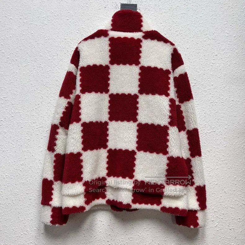 Louis Vuitton Louis Vuitton Red and White Teddy Checker Jacket Size US M / EU 48-50 / 2 - 2 Thumbnail