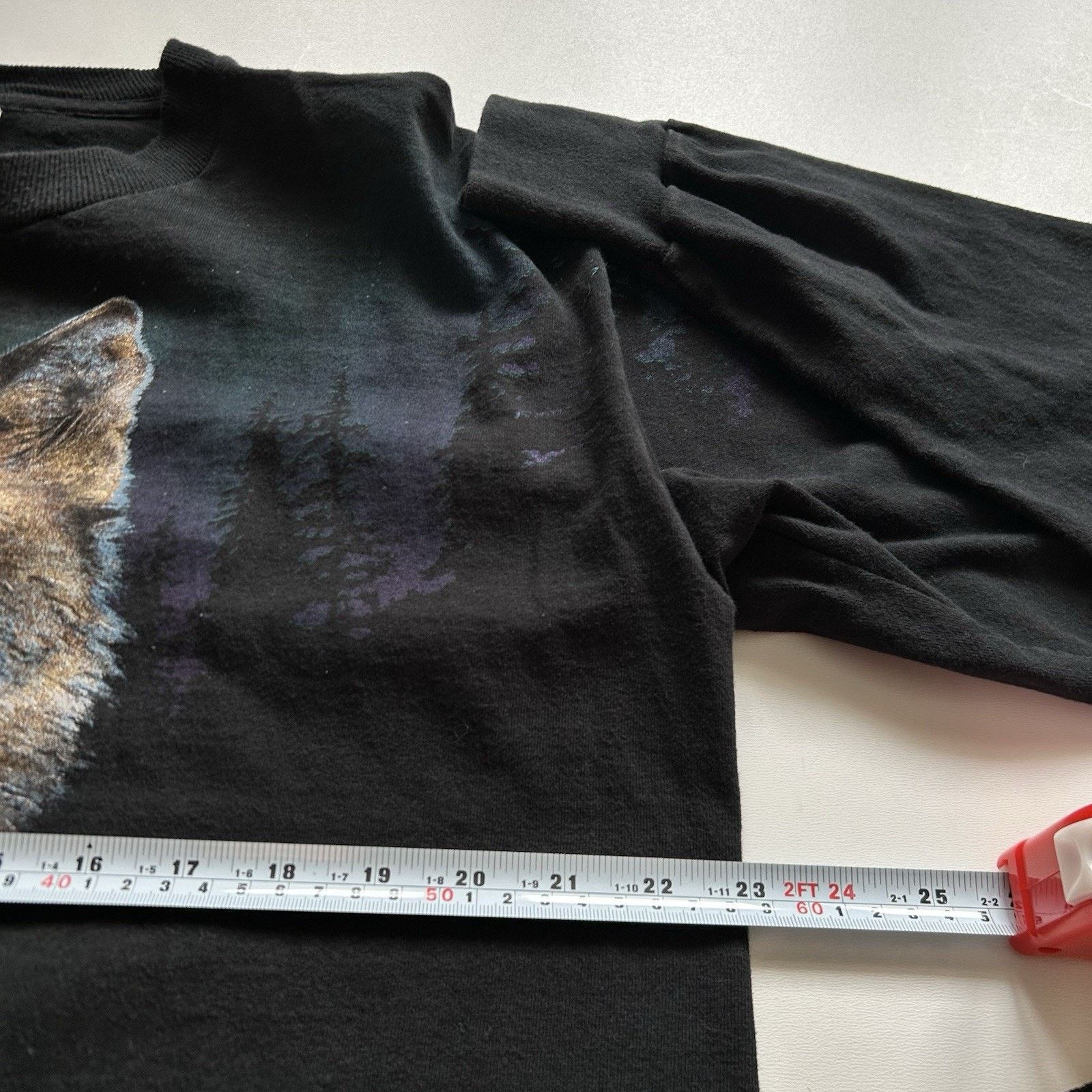 Fruit Of The Loom Vintage Wolf T Shirt Long Sleeve Size XL 90s Animal Art Rare Size US XL / EU 56 / 4 - 6 Thumbnail