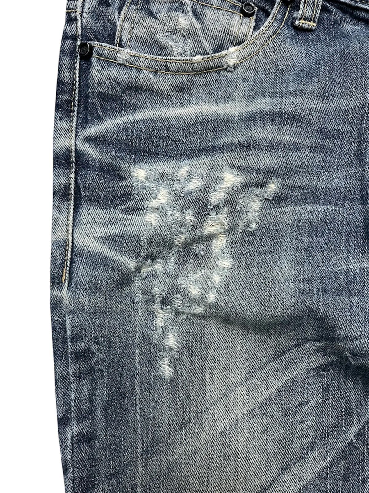 If Six Was Nine MIDAS Distressed Flare Jeans Size US 28 / EU 44 - 7 Thumbnail