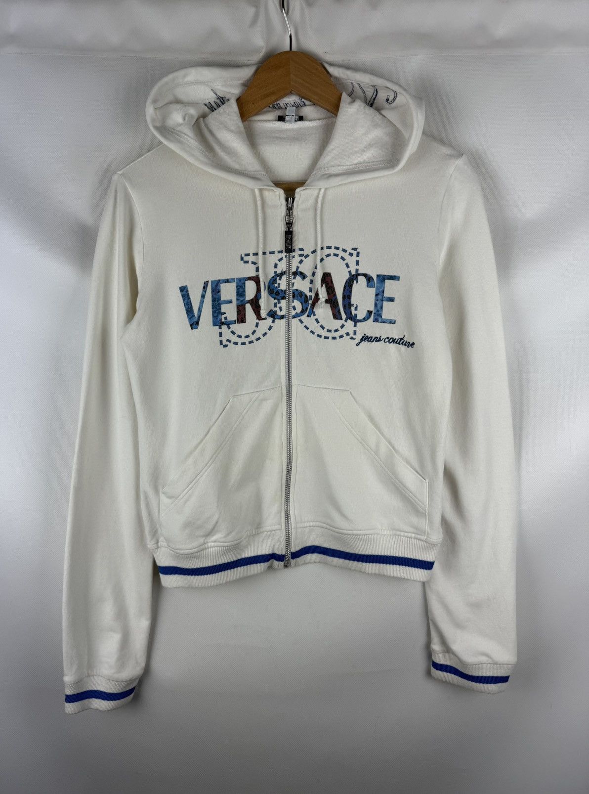 Versace Jeans Couture Versace Jeans Couture Y2K Studded Big Logo Full Zip Hoodie Size S / US 4 / IT 40 - 1 Thumbnail