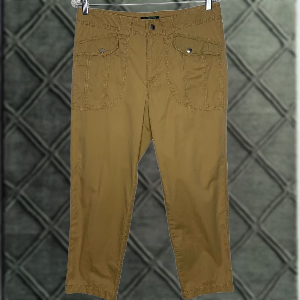 Ralph Lauren Lauren Ralph Lauren Khaki Pants Casual Ankle Cropped Womens Size 8 Green Label Beige Size 30" / US 8 / IT 44 - 1 Thumbnail