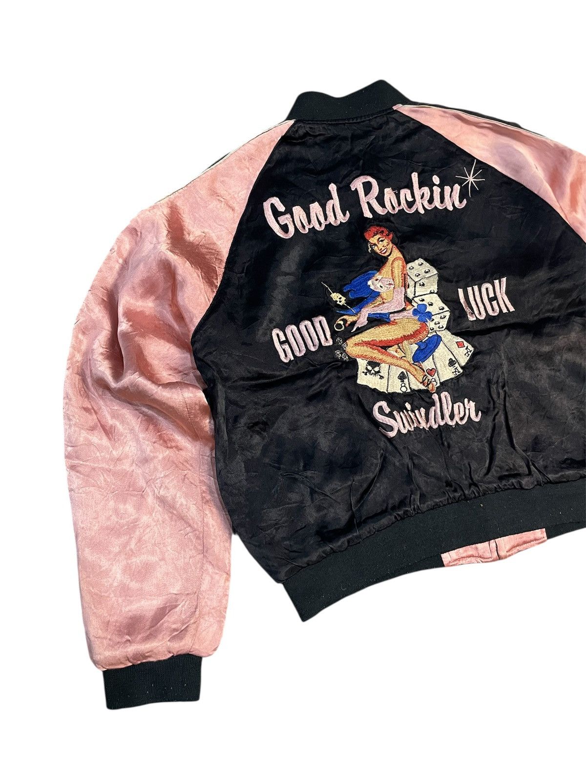 Japanese Brand Vintage Sukajan Good Rockin Swindler Embrodery Jacket Size US S / EU 44-46 / 1 - 4 Thumbnail