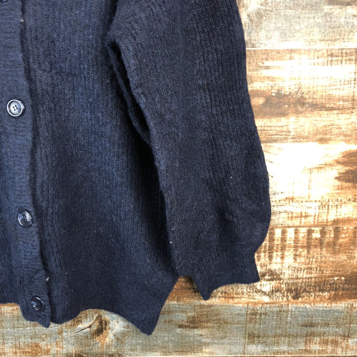 Japanese Brand Colza Dark Blue Cardigan Knitwear #A2201 Size US M / EU 48-50 / 2 - 8 Thumbnail