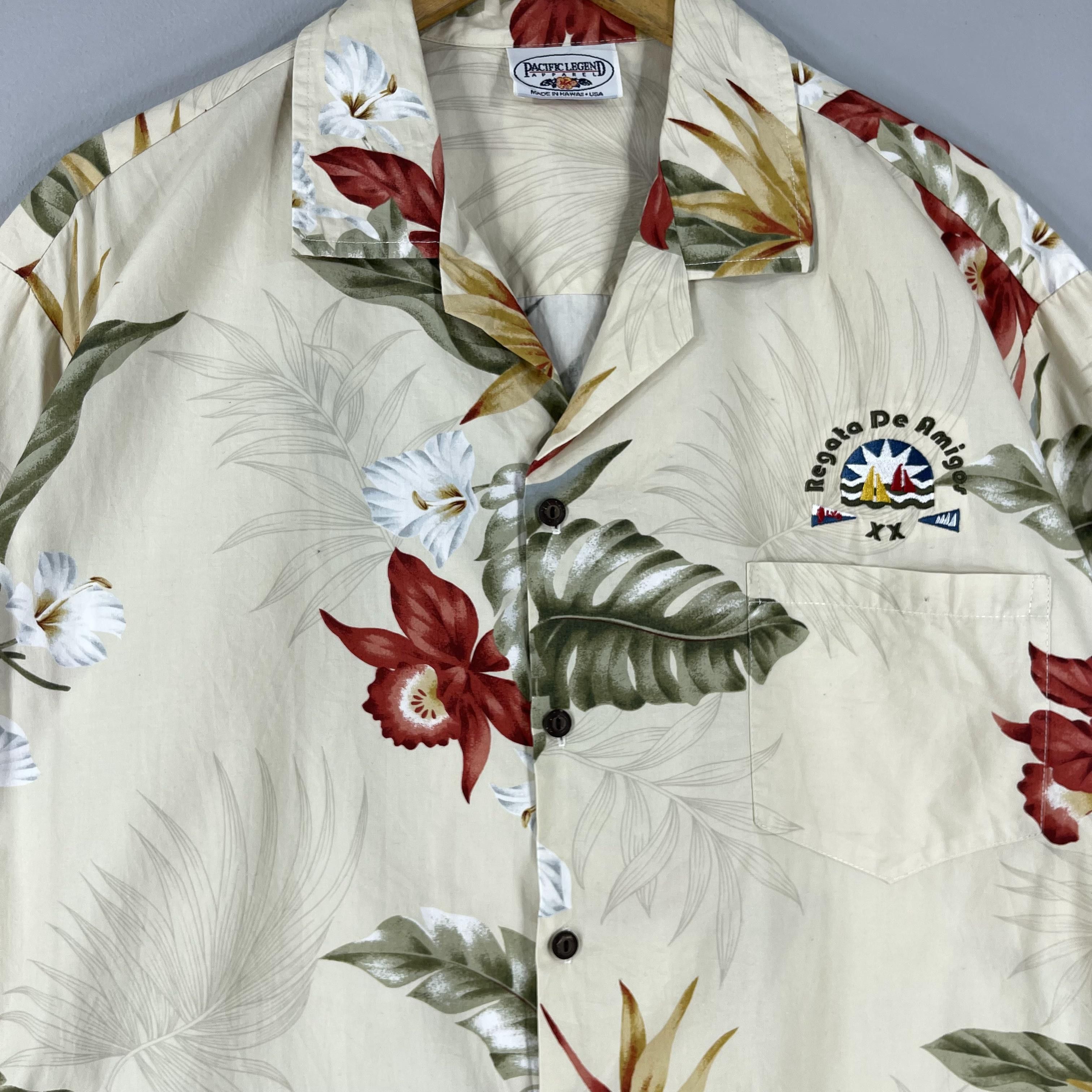 Vintage Vintage PACIFIC LEGEND Hawaii Floral Tropical Shirt Size US XL / EU 56 / 4 - 2 Thumbnail