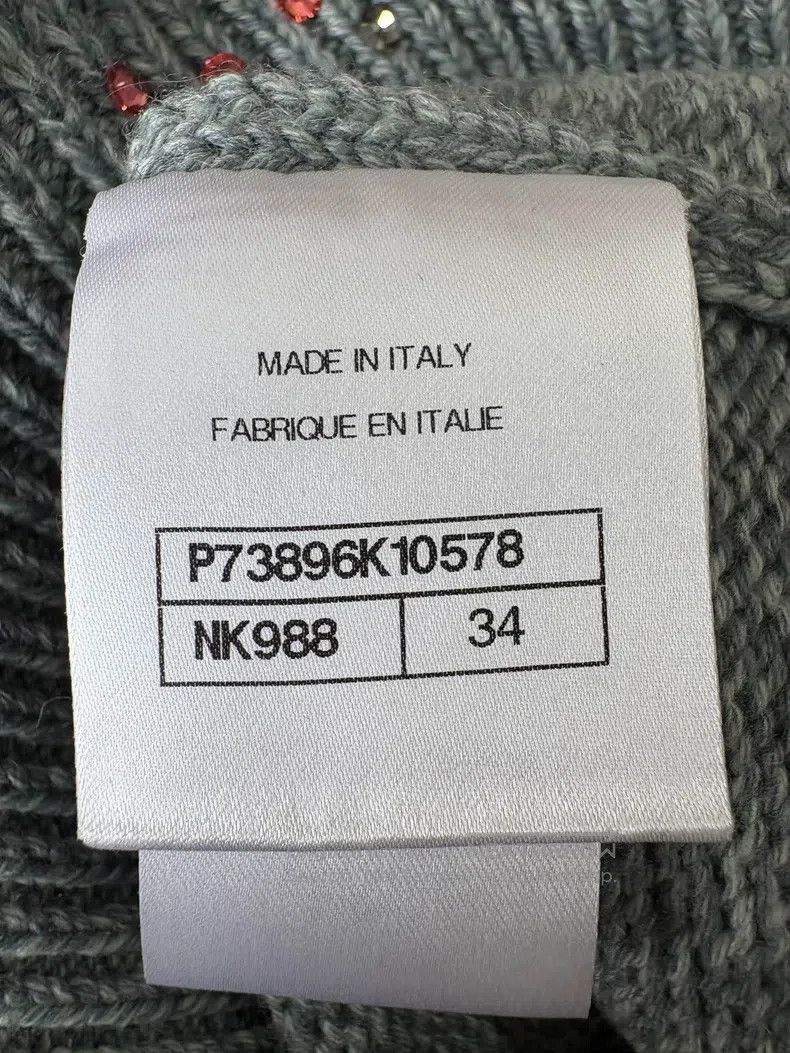 Chanel Chanel 22K gray round-neck cashmere hot diamond sweater Size XXS / US 00 / IT 34 - 7 Thumbnail