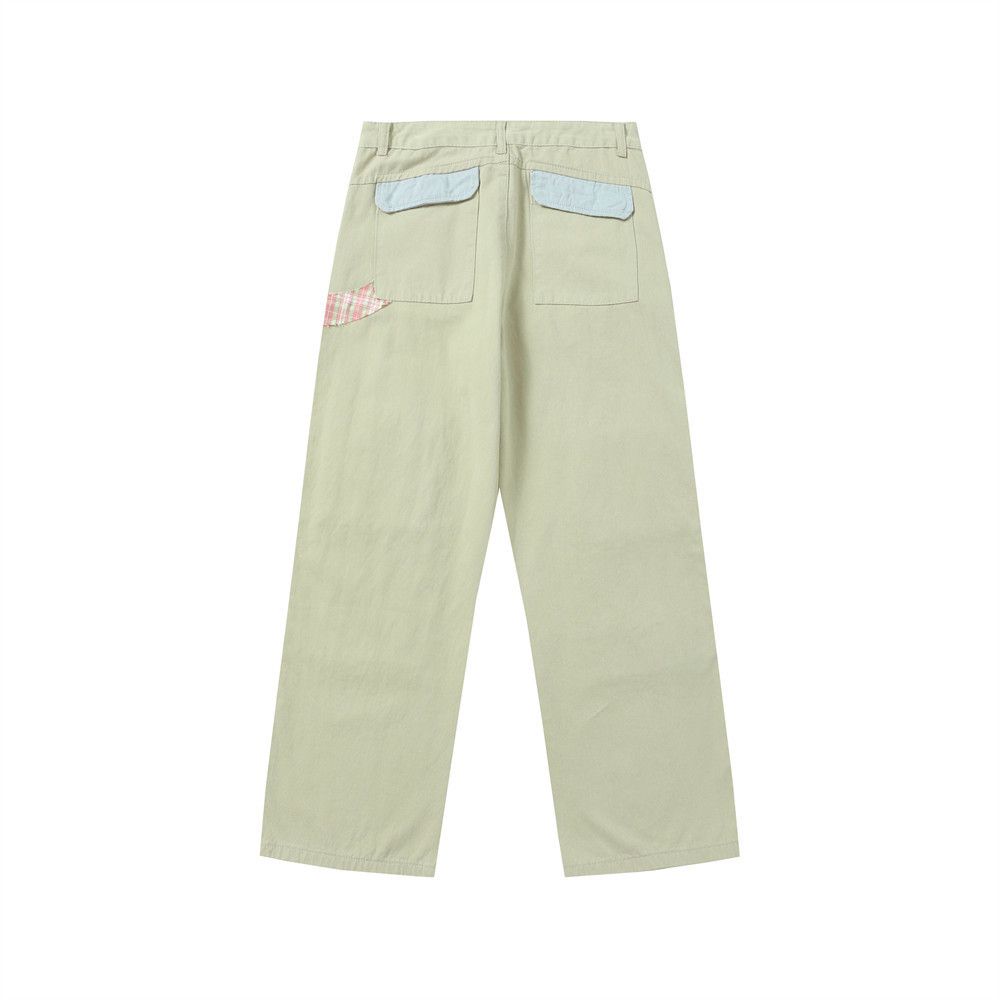 Japanese Brand × Vintage Men's wideleg straight ripped patchwork plaid cargo trousers Size US 32 / EU 48 - 2 Thumbnail