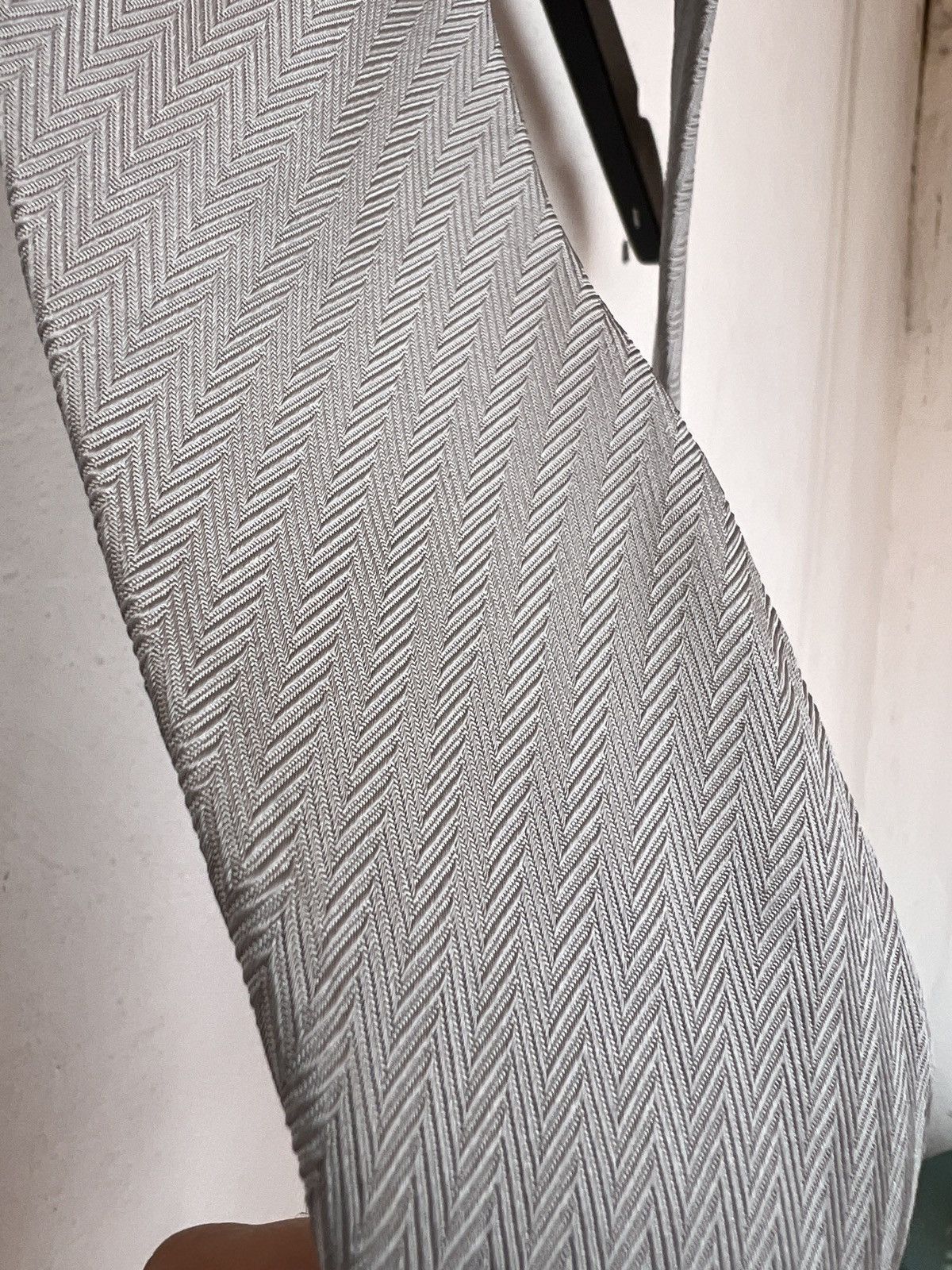 Valentino Valentino Silver Silk Tie Made in Italy Size ONE SIZE - 8 Thumbnail