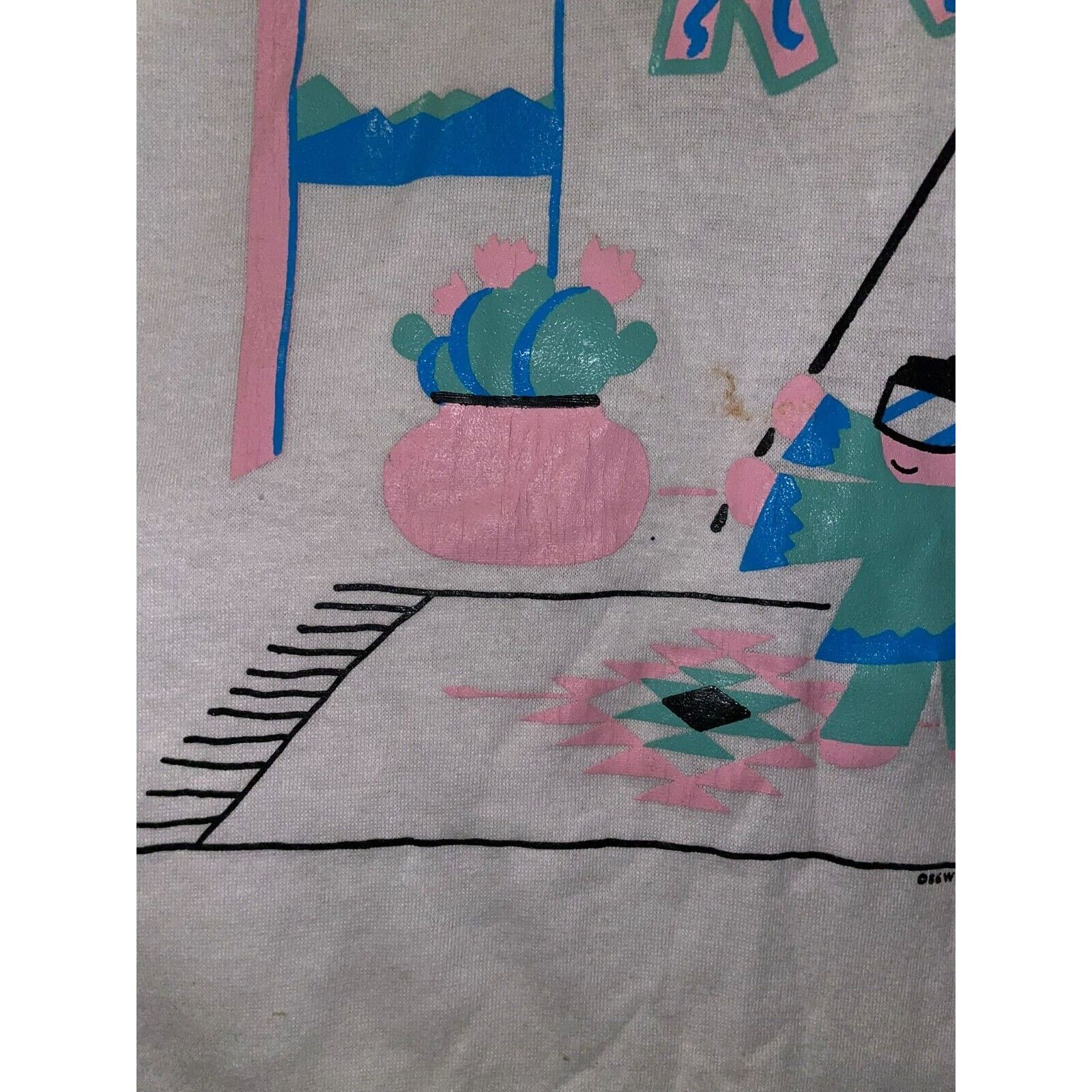 Jerzees Vintage Arizona Shirt Pinata Party Graphic White M Tee Size US M / EU 48-50 / 2 - 6 Thumbnail