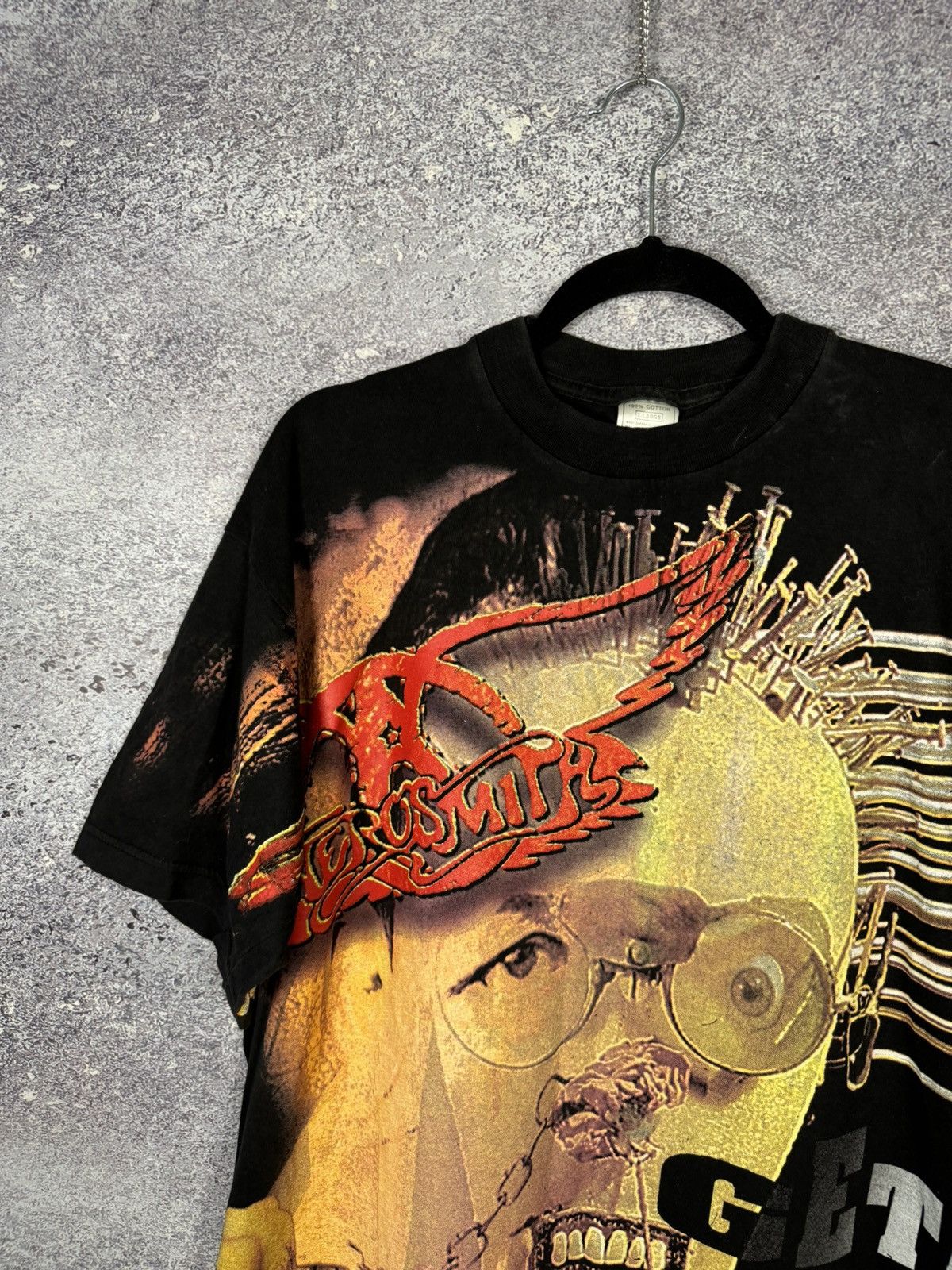 Band Tees × Vintage 90’s Aerosmith 1993 Get a Grip AOP Print Rare Tee Size US XL / EU 56 / 4 - 3 Thumbnail