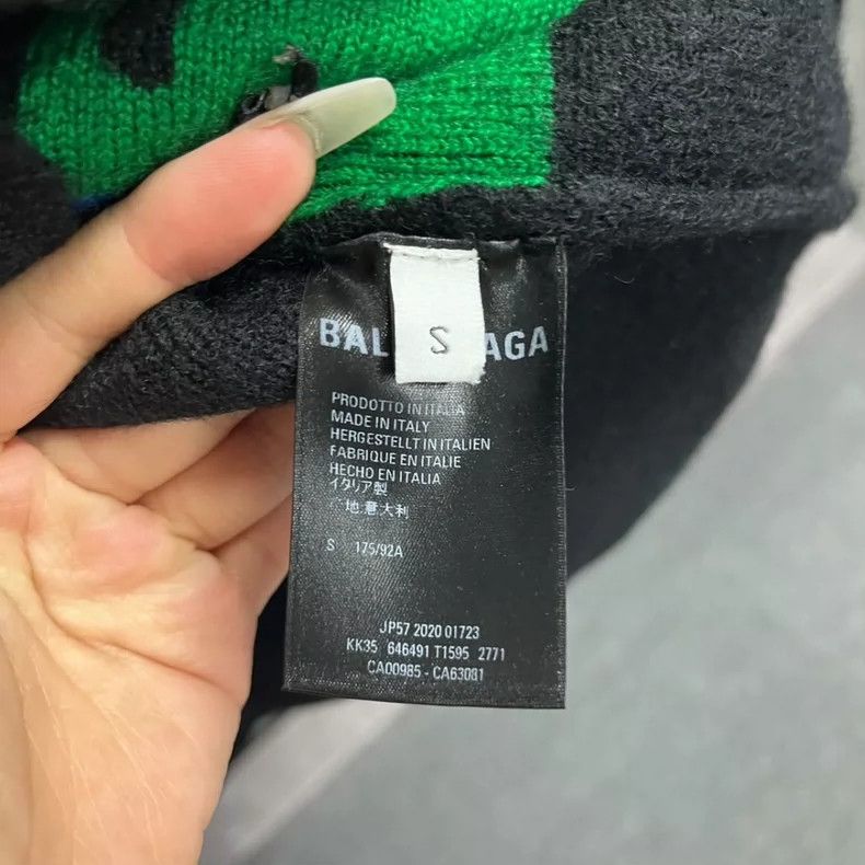 Balenciaga Balenciaga Black logo monogrammed intarsia loose-fitting c Size S / US 4 / IT 40 - 3 Thumbnail