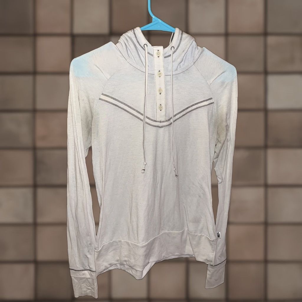 The North Face North Face Hoodie Shirt White Ladies Size Small W/Thumb Holes Active Wear Size S / US 4 / IT 40 - 1 Thumbnail