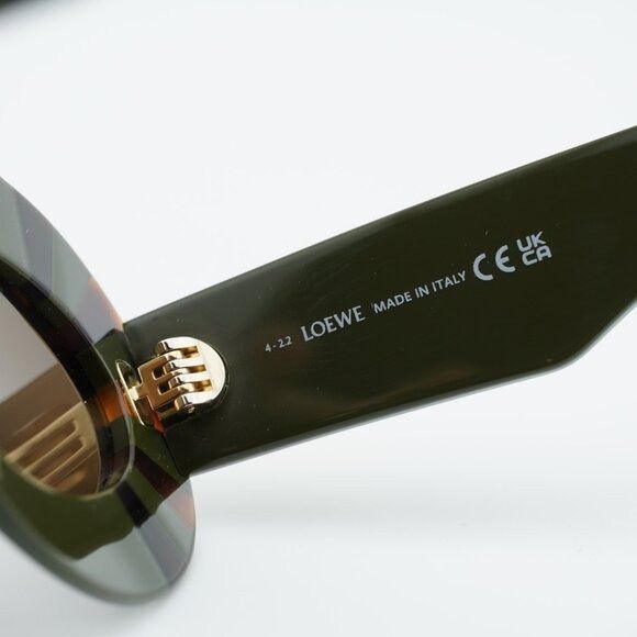 Loewe Loewe LW40091I 96E Sunglasses Havanan/Green Oval Frame Size ONE SIZE - 7 Thumbnail