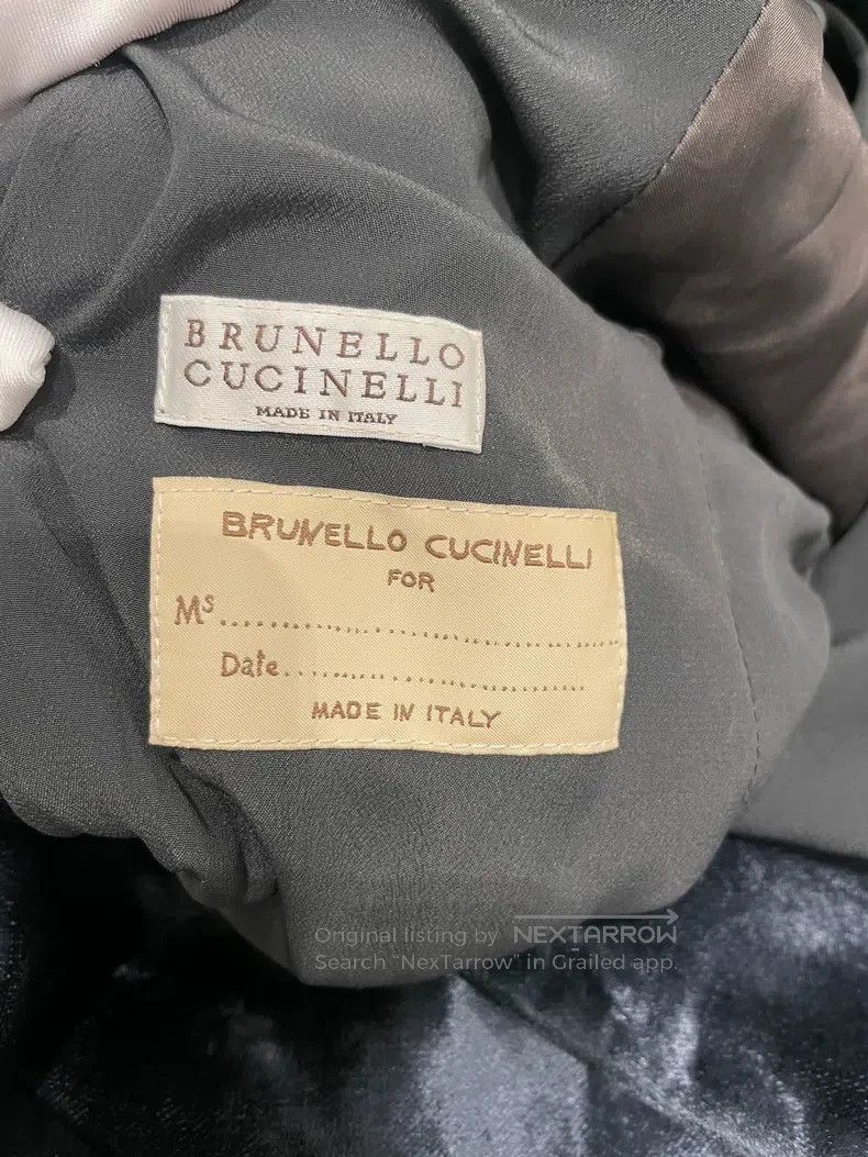 Brunello Cucinelli Brunello Cucinelli Navy Deep Blue Cotton Fiber Suit Jacket Size S / US 4 / IT 40 - 6 Thumbnail