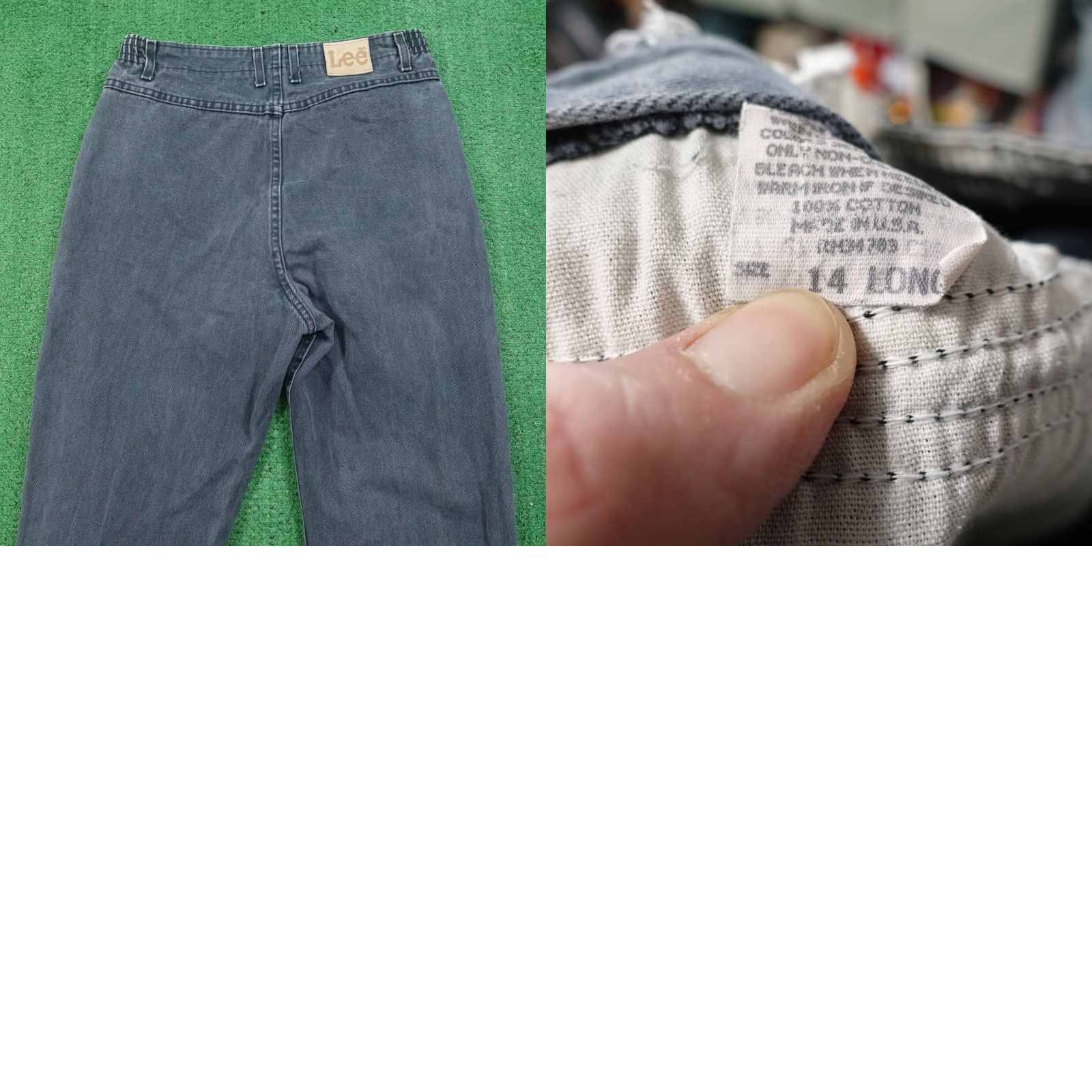 Lee VINTAGE LEE Jeans FADED GREEN DENIM WOMENS SIZE 14 LONG (32X33.5) | Lee | Jeans | Women | 32x33.5 | Green | 14 | Vintage | 90s? Size 36" / US 14 / IT 50 - 8 Thumbnail