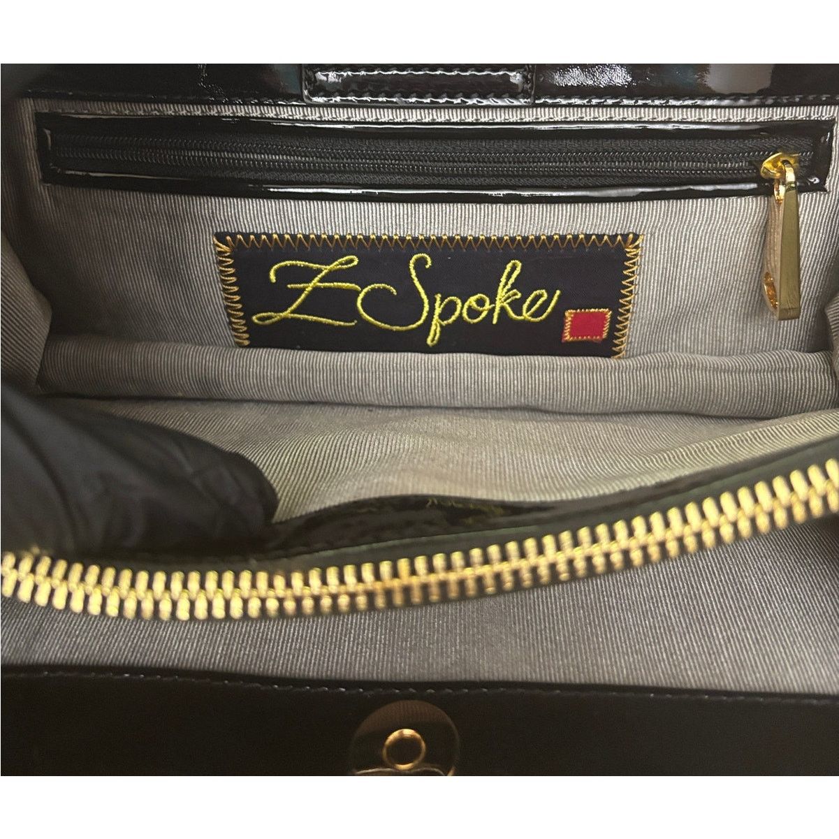 Zac Posen Vintage Z SPOKE by Zac Posen Black Patent Clutch Purse Bag Size ONE SIZE - 4 Thumbnail