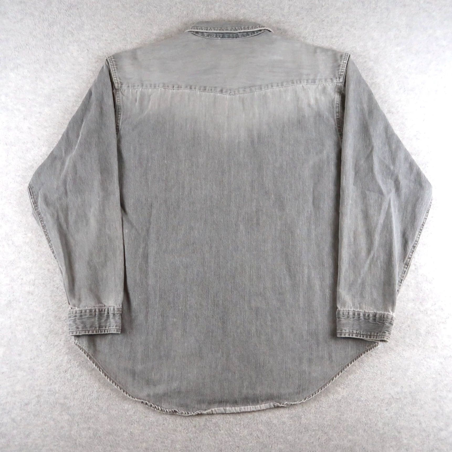Bugle Boy VINTAGE Bugle Boy Mens Western Denim Shirt XL Gray Saw Tooth Snap Pocketed 90s Size US XL / EU 56 / 4 - 2 Thumbnail