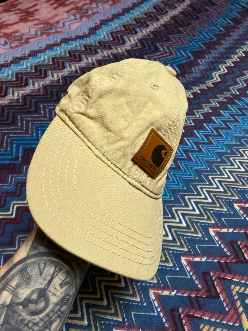 Carhartt Hats beige Vintage Carhartt Cap logo Y2K streetwear Size ONE SIZE - 4 Thumbnail