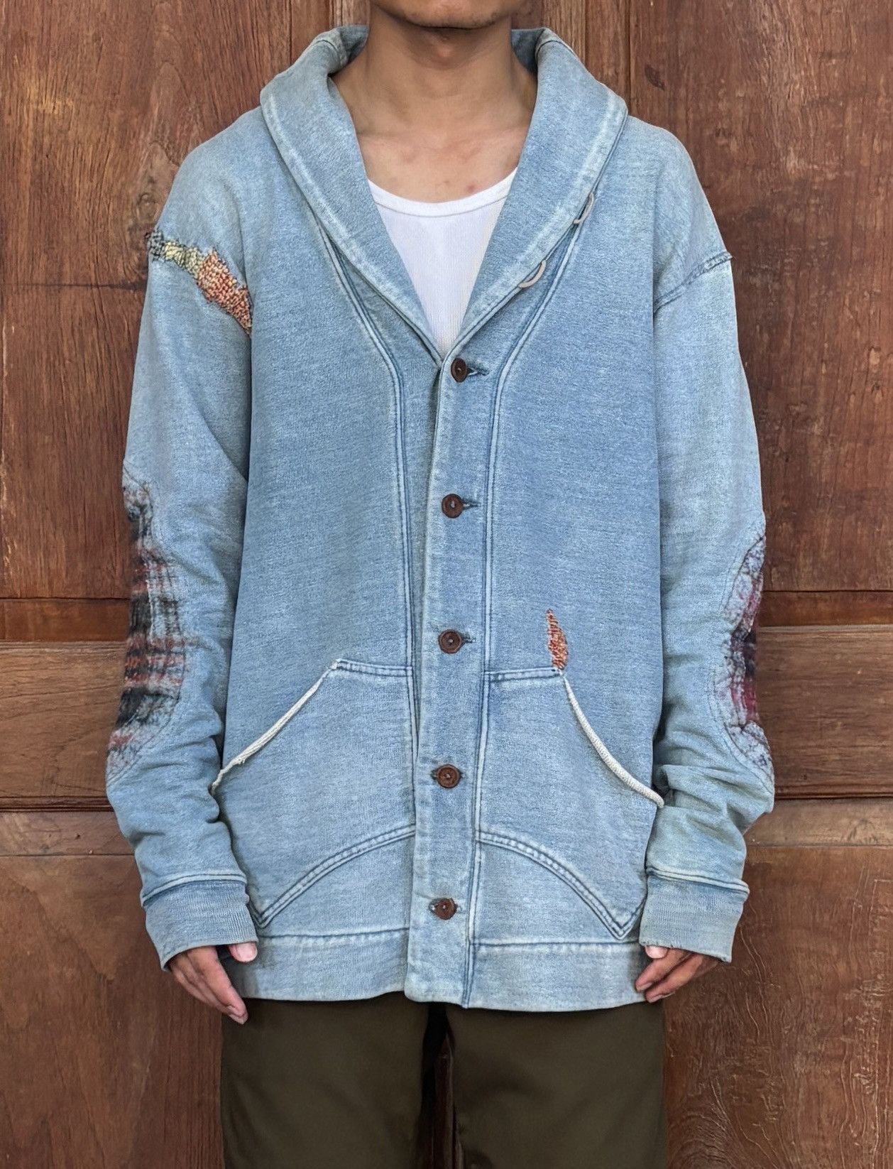 Kapital Kountry FREE TAX! Distressed Elbow Patch Denim Jacket Size US M / EU 48-50 / 2 - 1 Thumbnail