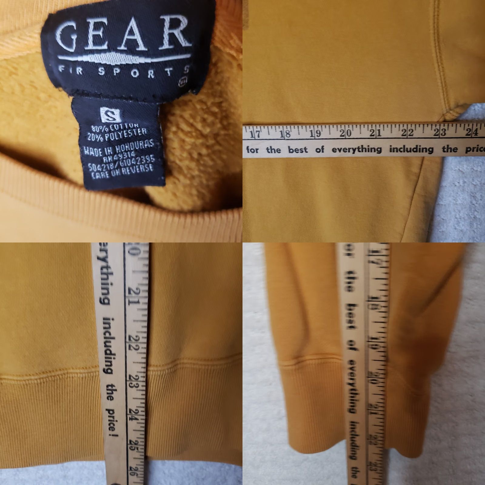 Vintage Gear for Sports Sweatshirt Men's Small Mustard Long Sleeve Harvard University Size US S / EU 44-46 / 1 - 8 Thumbnail