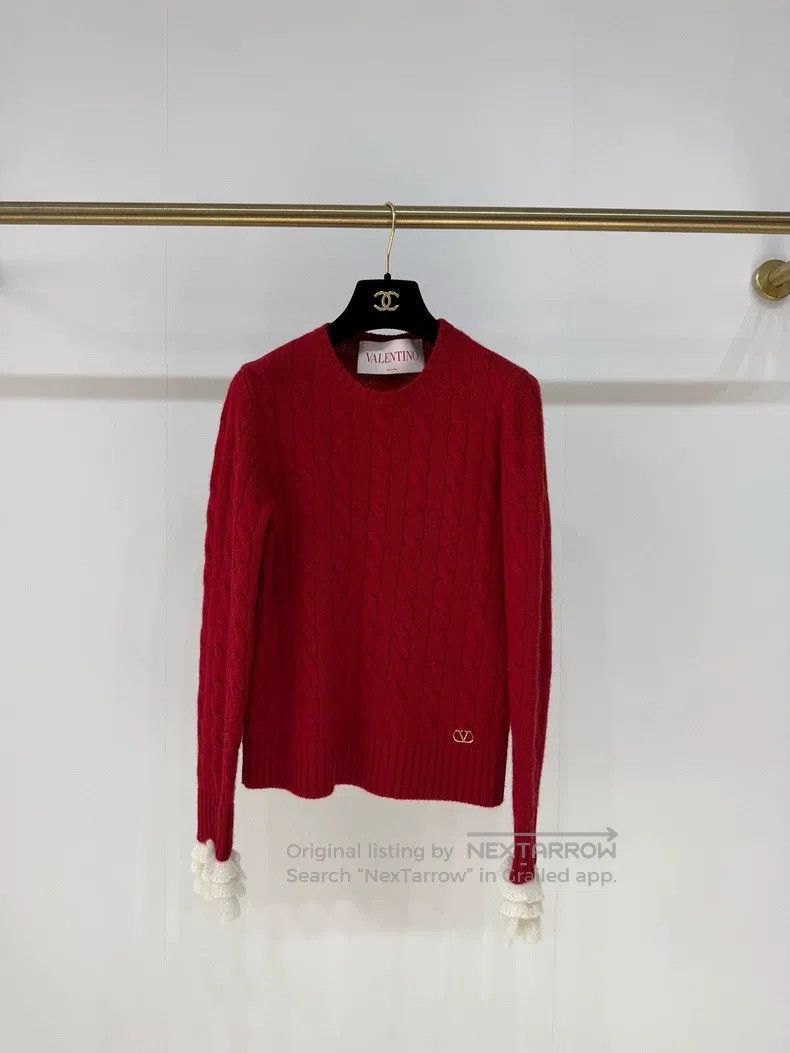 Valentino Valentino Twist ruffled full cashmere knit sweater Size S / US 4 / IT 40 - 1 Thumbnail