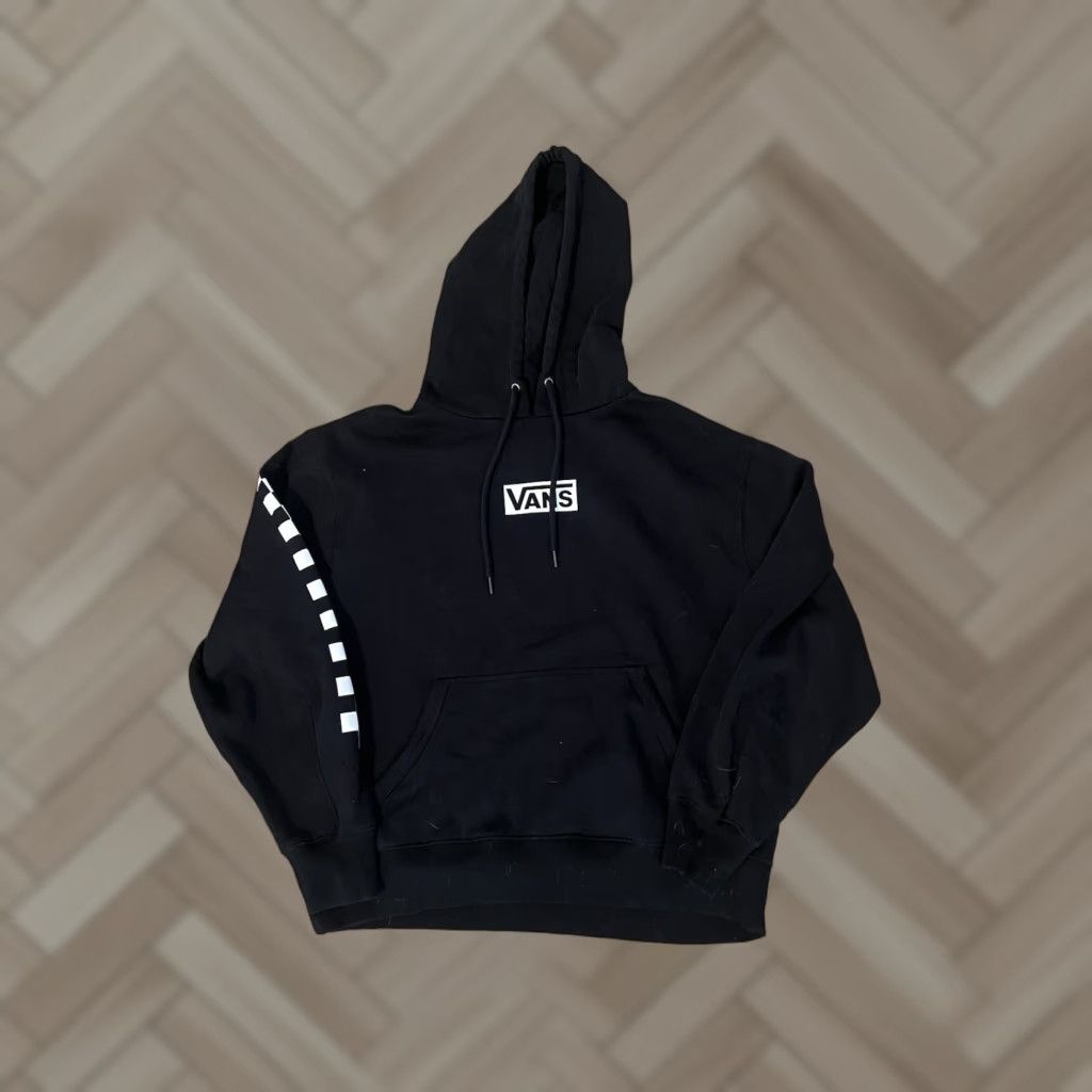 Vans VANS Womens Black Pullover Hooded Sweater Size M Adult Womens Black Hooded Pullover Sweater 2000s? Size M / US 6-8 / IT 42-44 - 1 Thumbnail