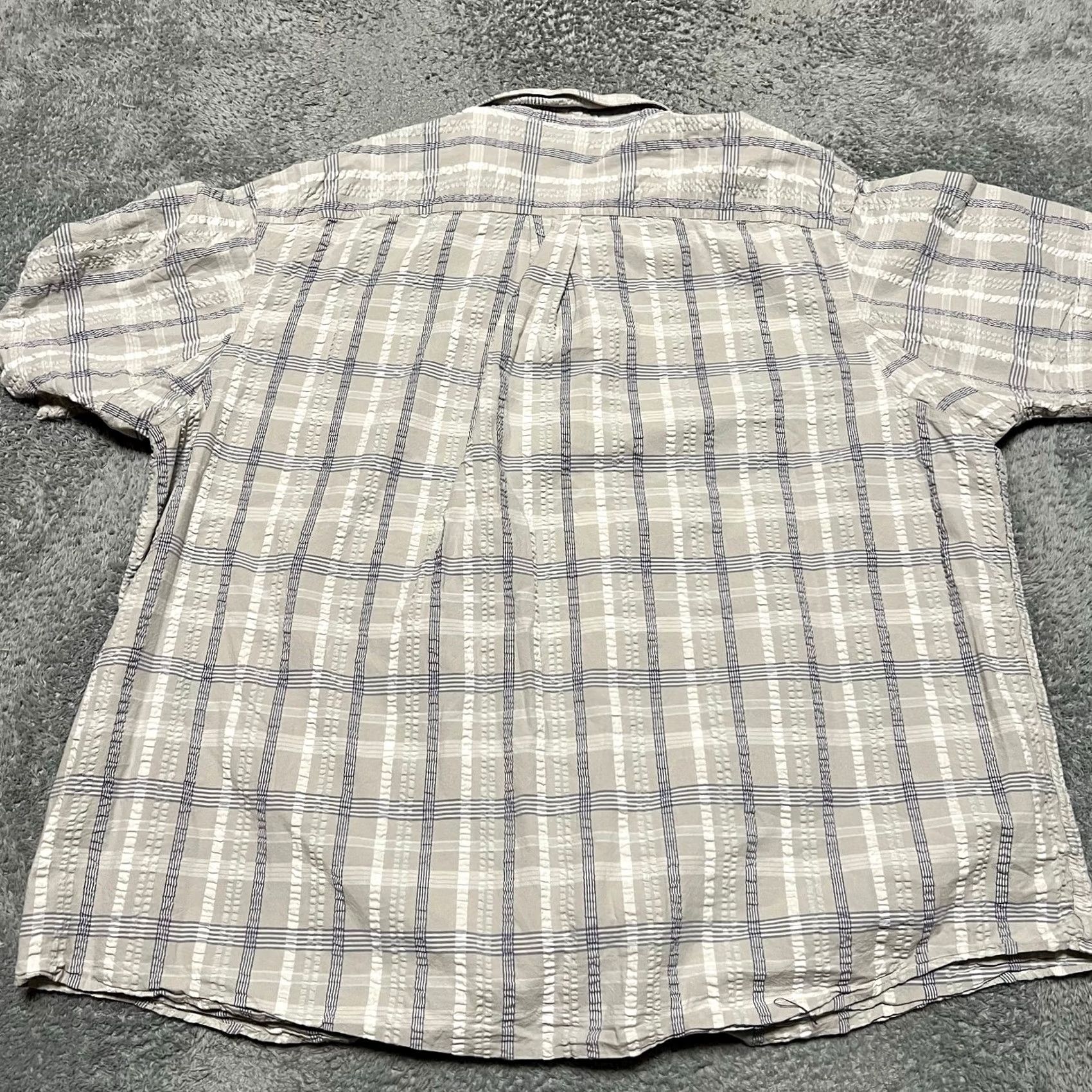 Duluth Trading Company Duluth Ripple Rouser Seersucker Shirt Mens 3XL Gray Short Sleeve Plaid Size US XXL / EU 58 / 5 - 4 Thumbnail