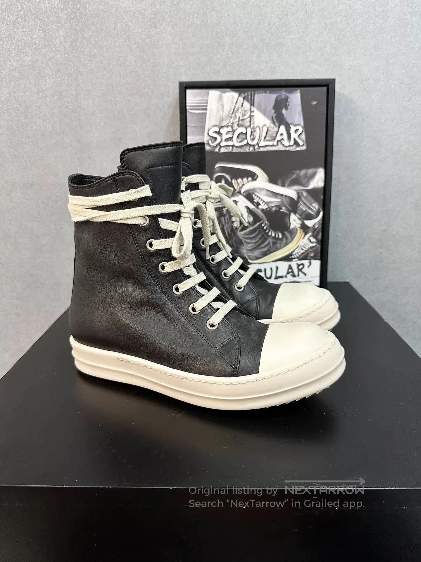 Rick Owens rick owens black and white high. Size US 6 / IT 36 - 4 Thumbnail