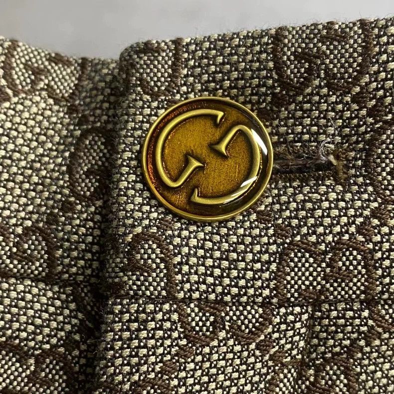 Gucci Gucci The latest gray full-print pattern logo wide-leg suit Size 26" / US 2 / IT 38 - 4 Thumbnail