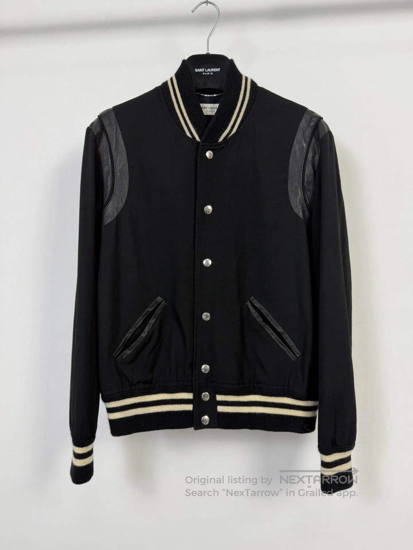 Saint Laurent Paris Saint Laurent Black Baseball Jacket. Size US L / EU 52-54 / 3 - 1 Thumbnail