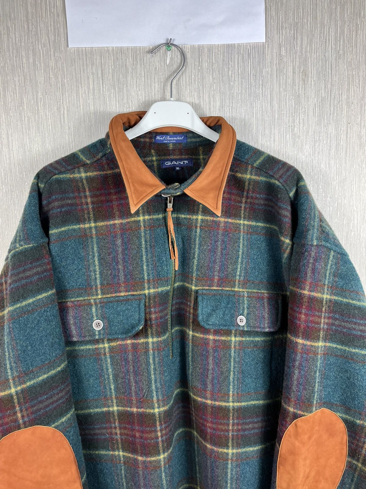 Flannel × Gant × Vintage Vintage 90s Gant plaid wool overshirt flannel checked suede Size US XL / EU 56 / 4 - 6 Thumbnail