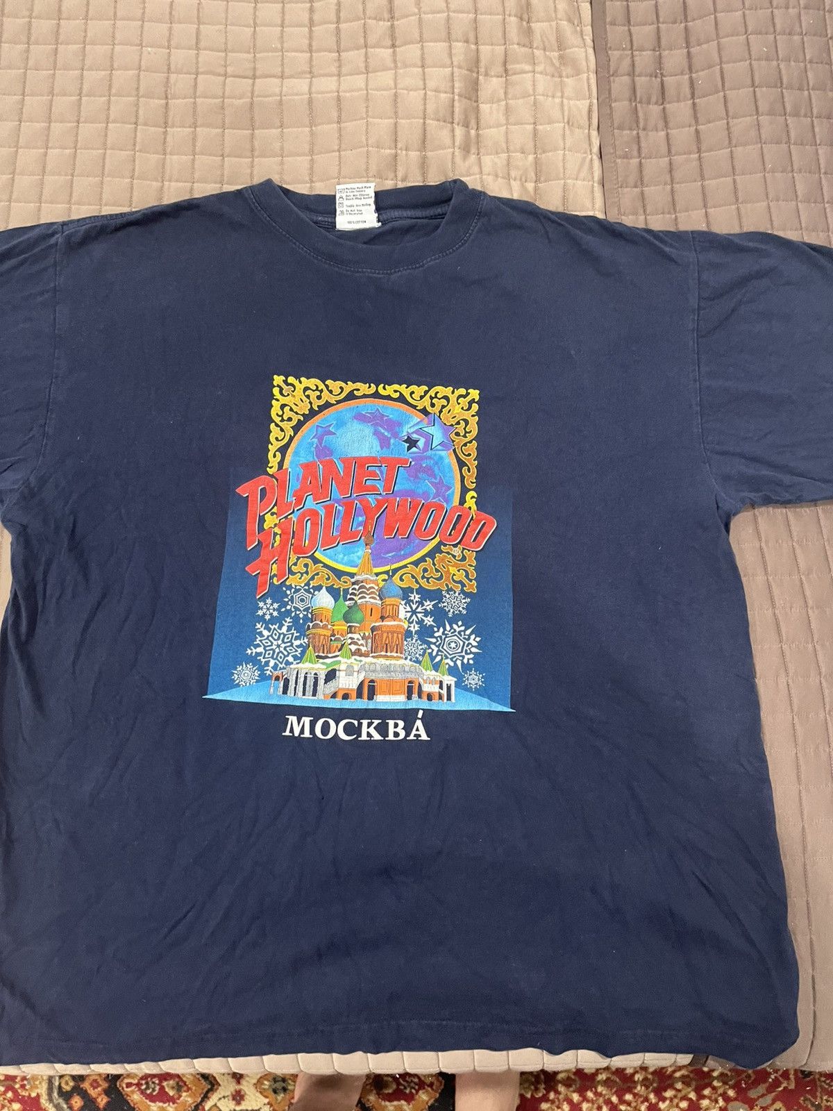 Planet Hollywood × Vintage Vintage 1991 Planet Hollywood Mockba Russia T shirt Size US XL / EU 56 / 4 - 1 Thumbnail