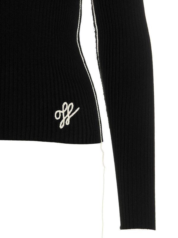 Off-White o1y1225 Logo Turtleneck Sweater in Black/White Size XS / US 0-2 / IT 36-38 - 4 Thumbnail