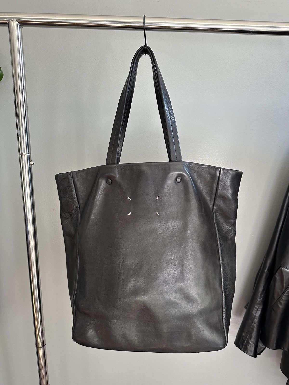 Maison Martin Margiela Black Leather Tote Bag 2012