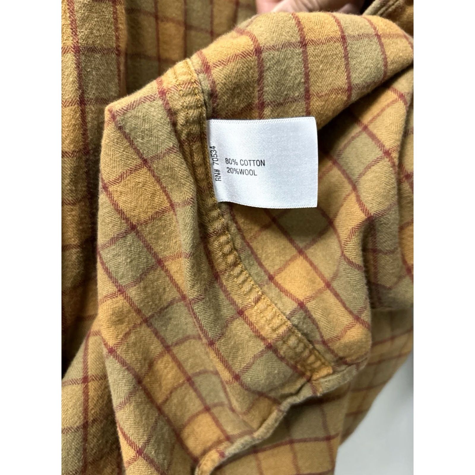 Orvis VINTAGE Orvis Shirt Mens XL Yellow Brown Plaid Flannel Button Down L/S Size US XL / EU 56 / 4 - 7 Thumbnail