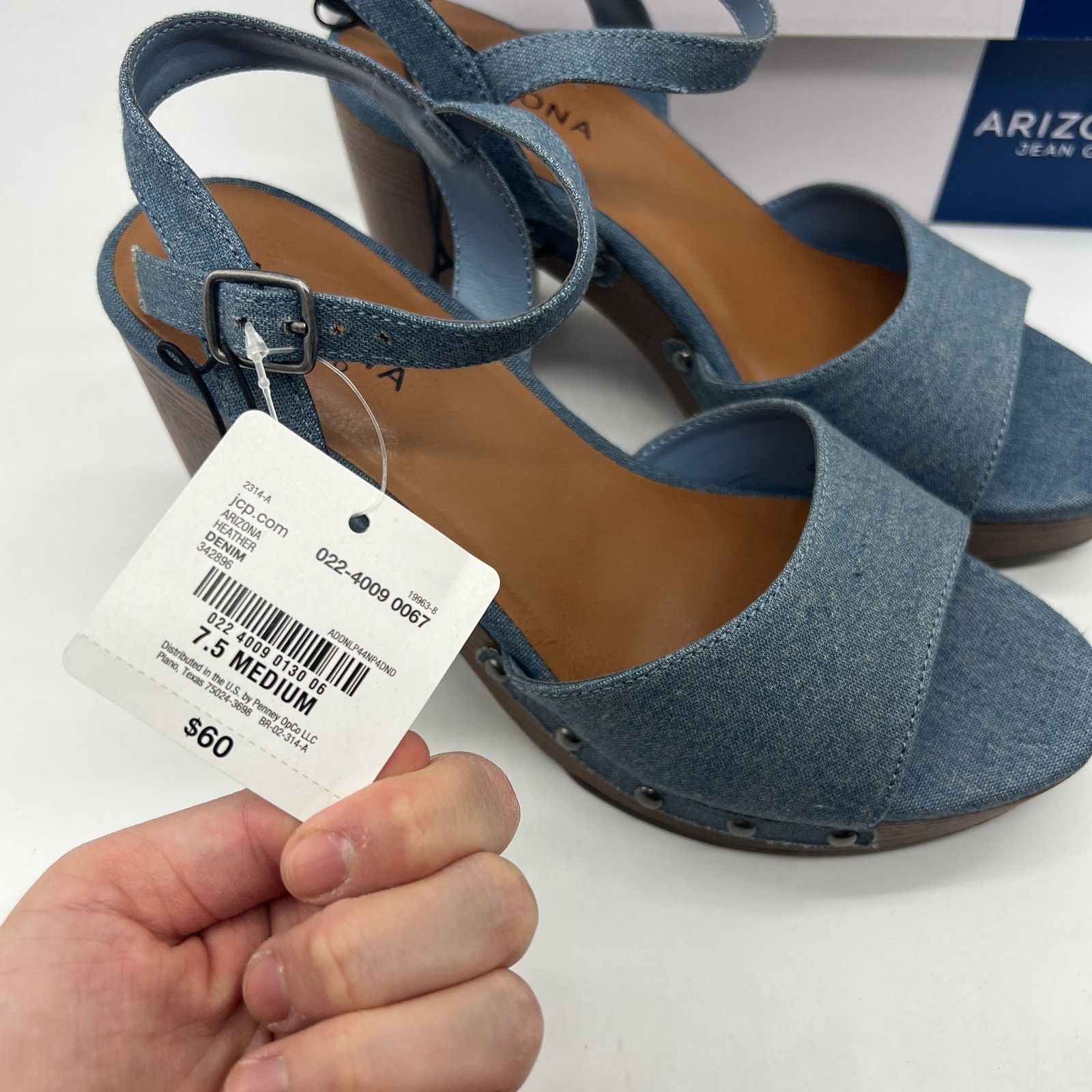 Other Arizona Jean Co Womens Heather Heeled Sandals Size US 7.5 / IT 37.5 - 4 Thumbnail