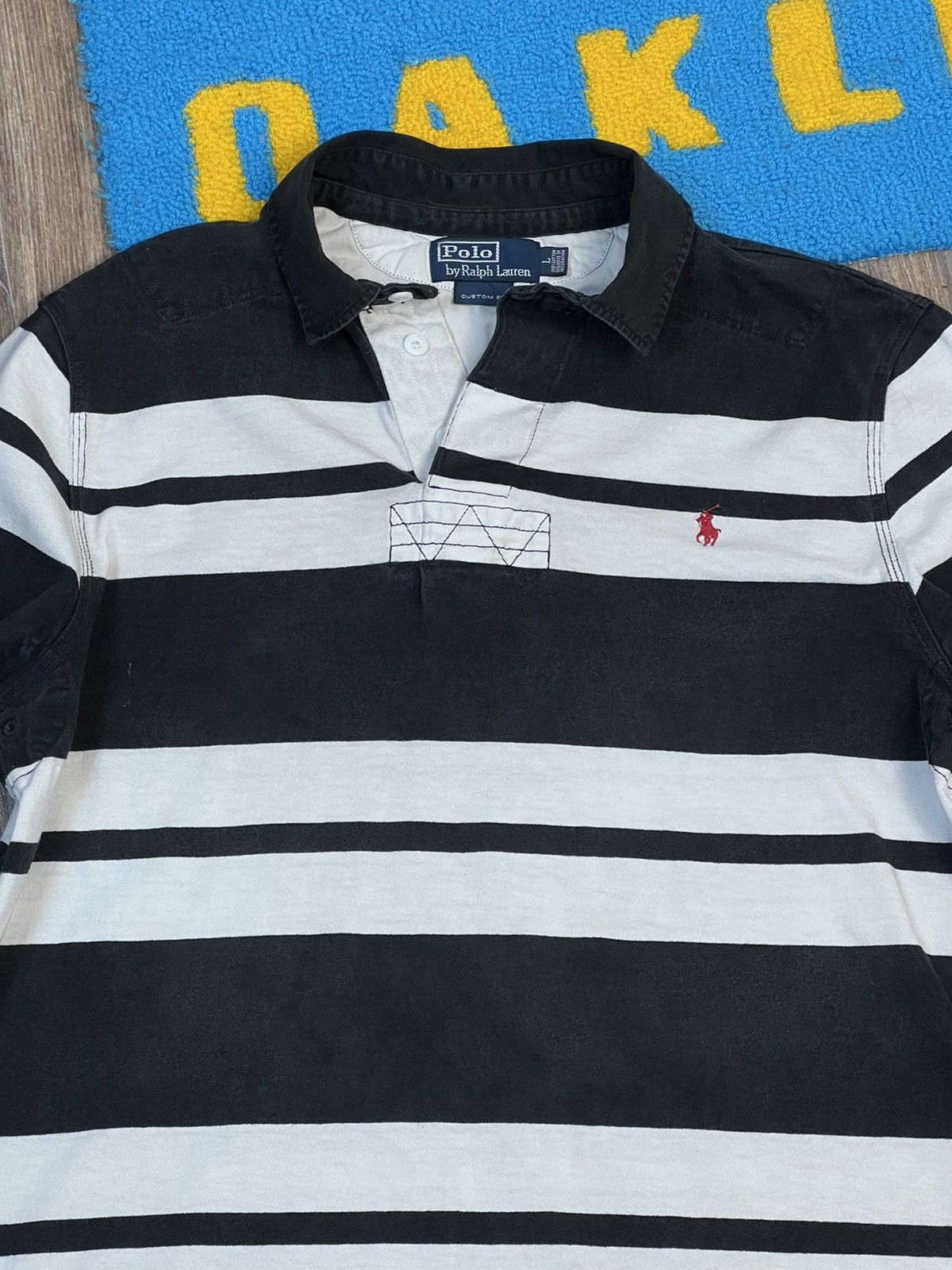 Polo Ralph Lauren Vintage Polo Ralph Lauren Stripped Rugby Long Sleeve Shirt Size US L / EU 52-54 / 3 - 4 Thumbnail