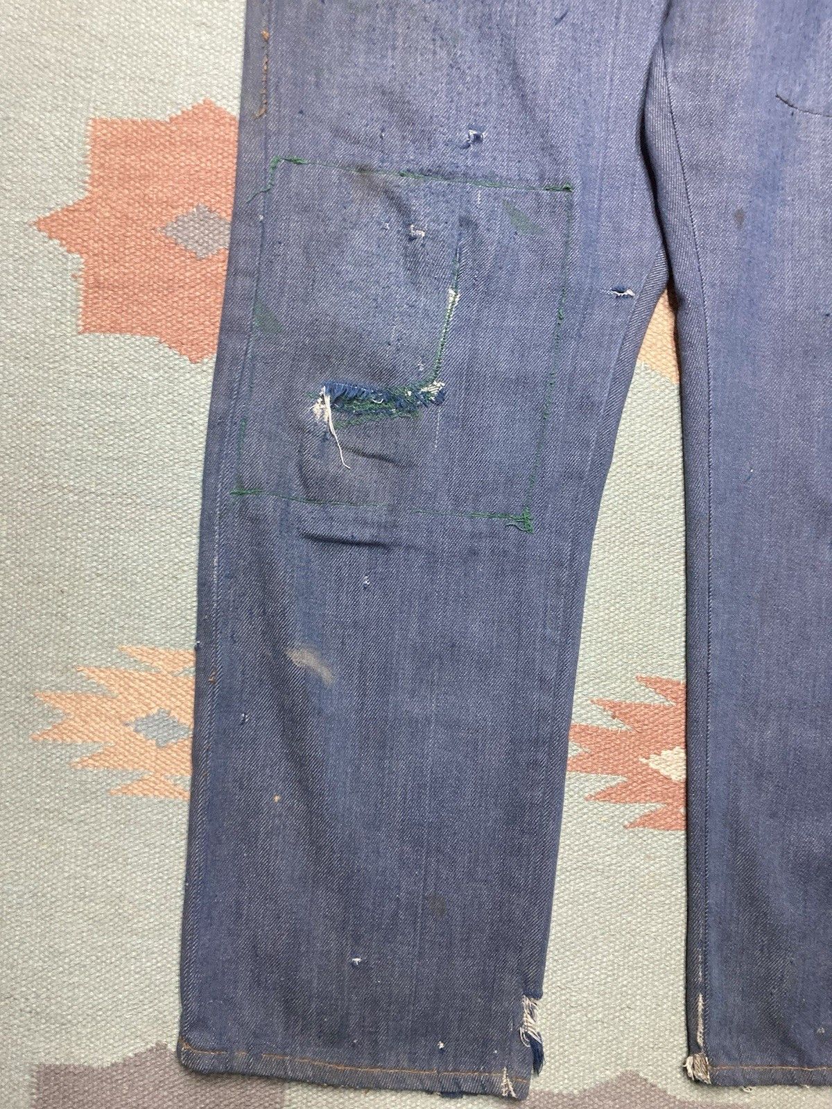 Vintage 1960s Ranchcraft jeans Penneys farm repair distressed 35x29 Size US 35 - 3 Thumbnail