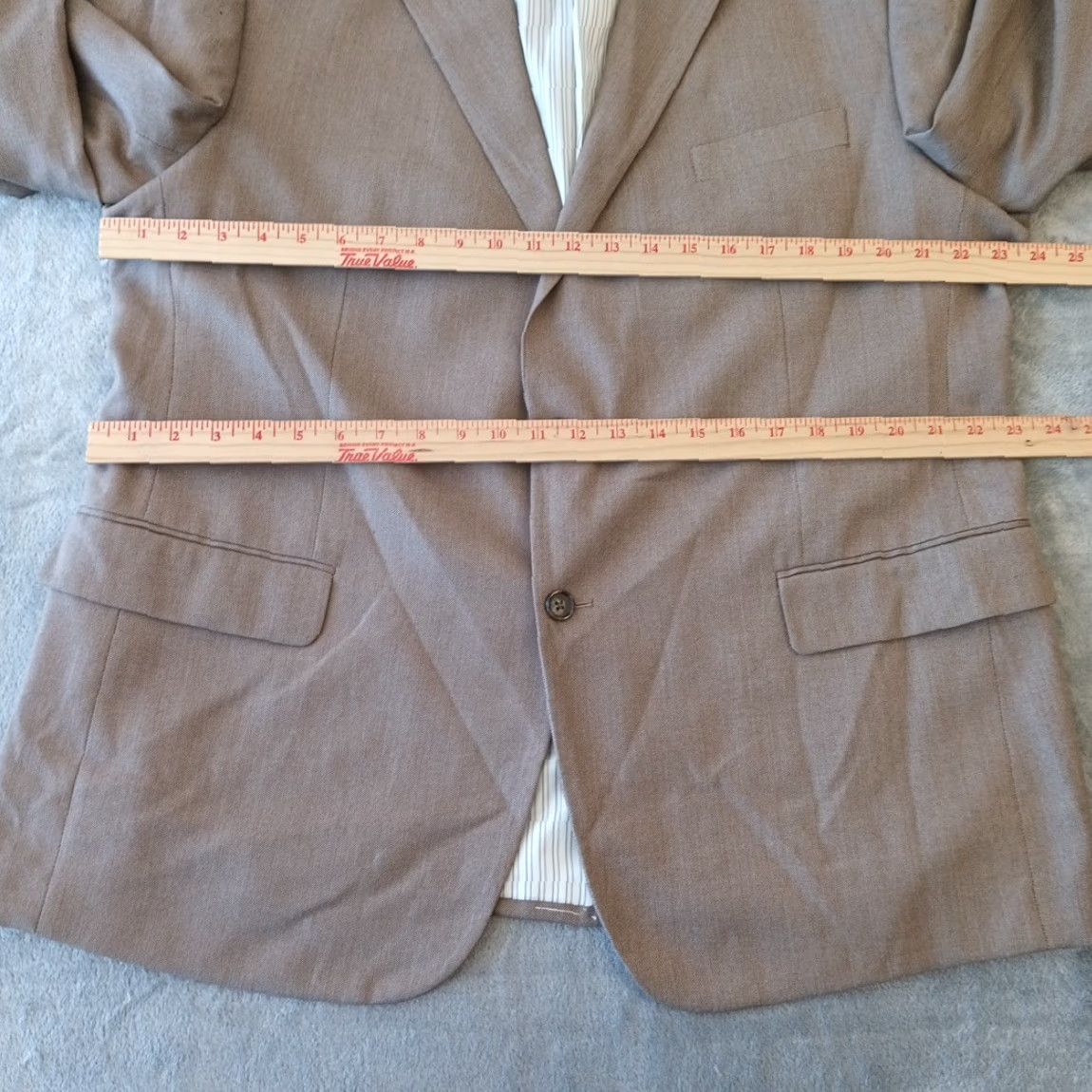 Stafford Stafford Blazer Mens 46 Gray Classic Fit Polyester Blend Two-Button Single Vent Notch Lapel 2 Piece Regular Mens Size 46R - 5 Thumbnail