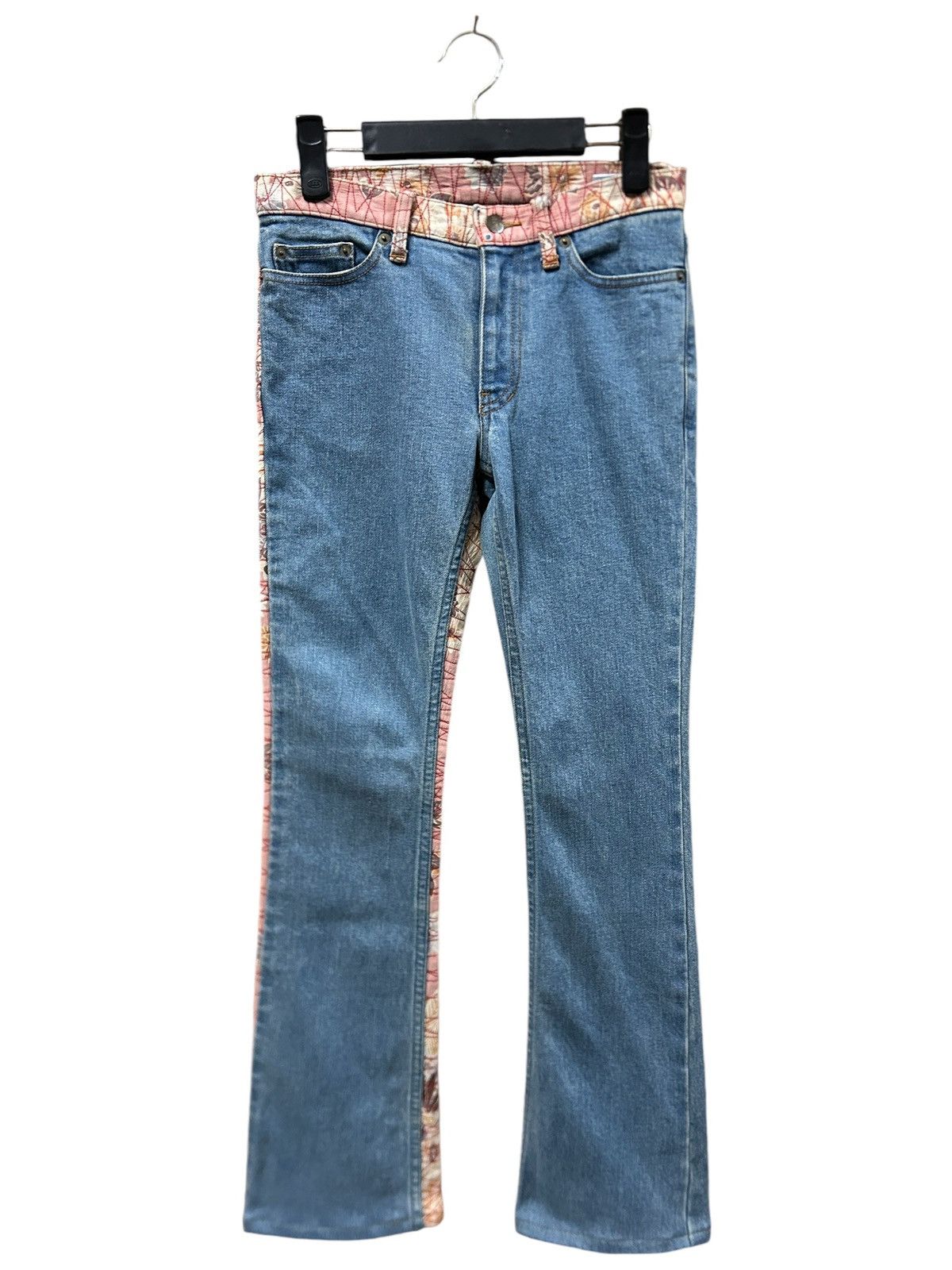 Japanese Brand × Kamakura Vintage Glamdy Japan Embroidery Sukajan Flowers Jeans Size US 28 / EU 44 - 2 Thumbnail