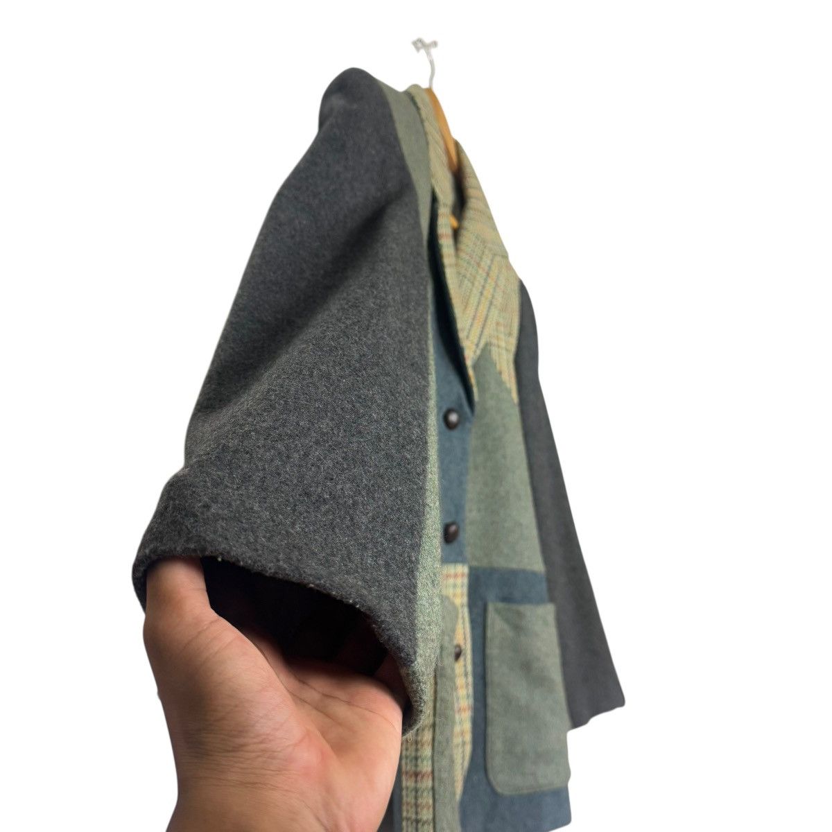 Japanese Brand Japanese Patchwork Wool Blazer Size 42R - 6 Thumbnail