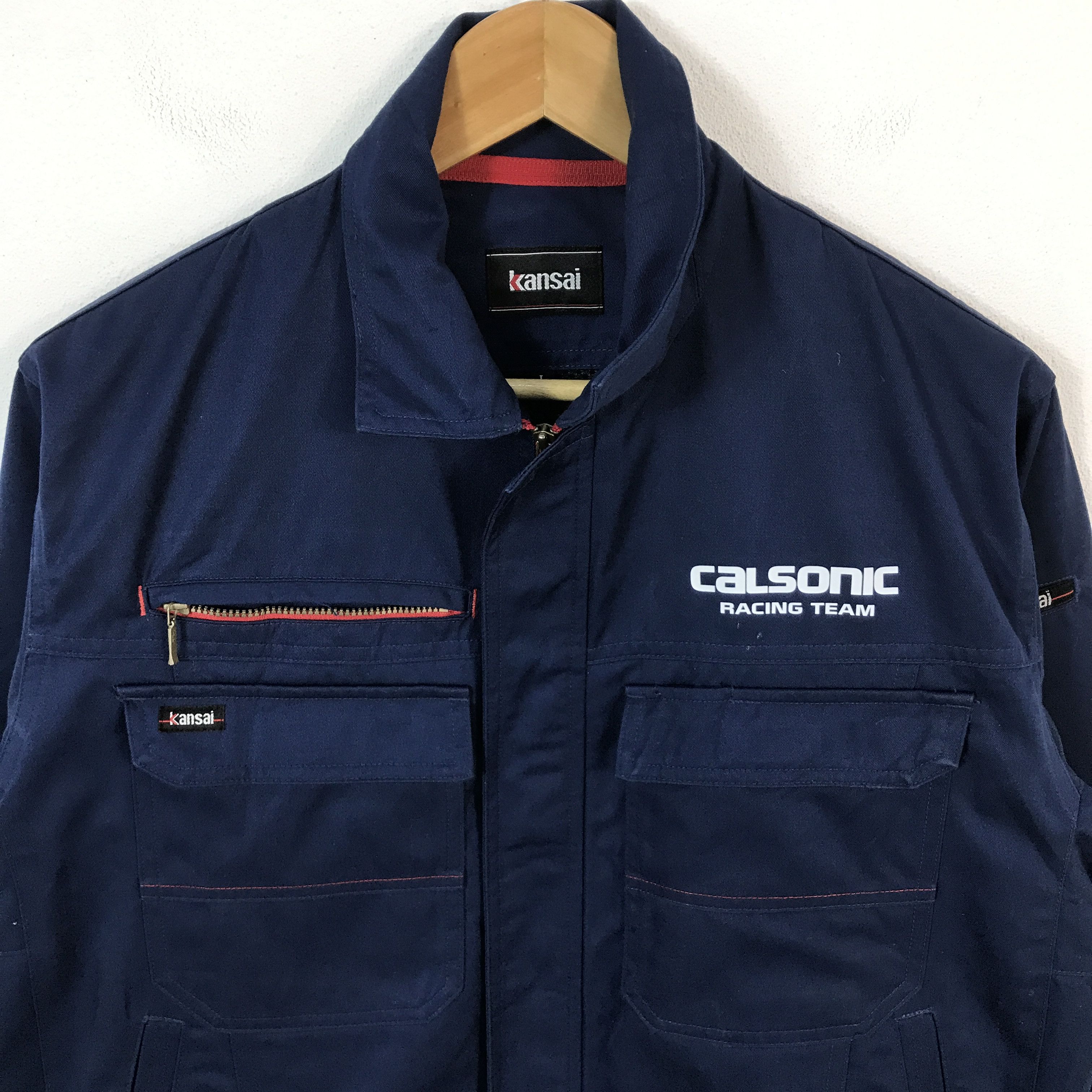 Japanese Brand × Sports Specialties Vtg calsonic racing team uniforms Japan jacket Size US L / EU 52-54 / 3 - 3 Thumbnail